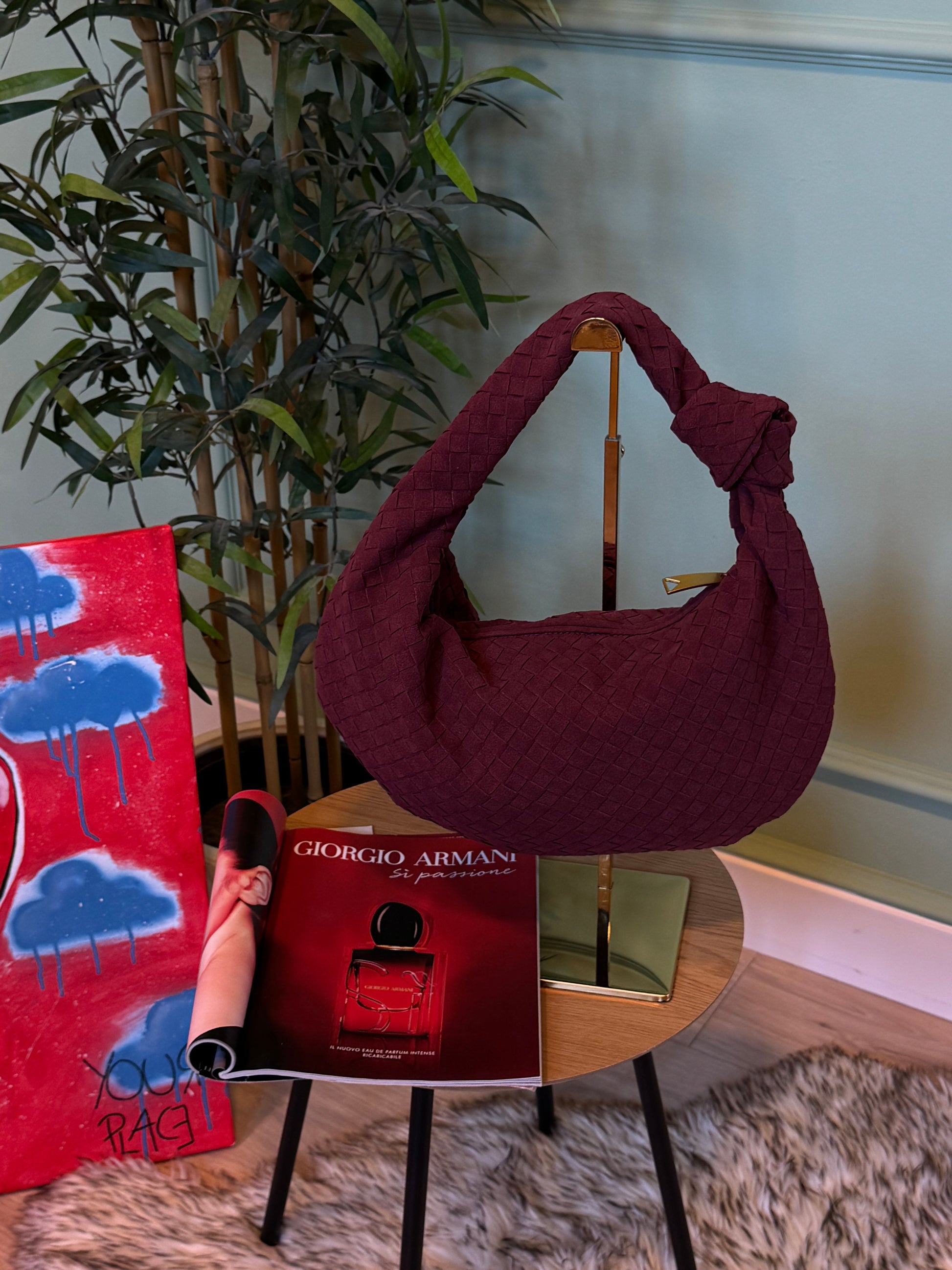 Bag intreccio big bordeaux