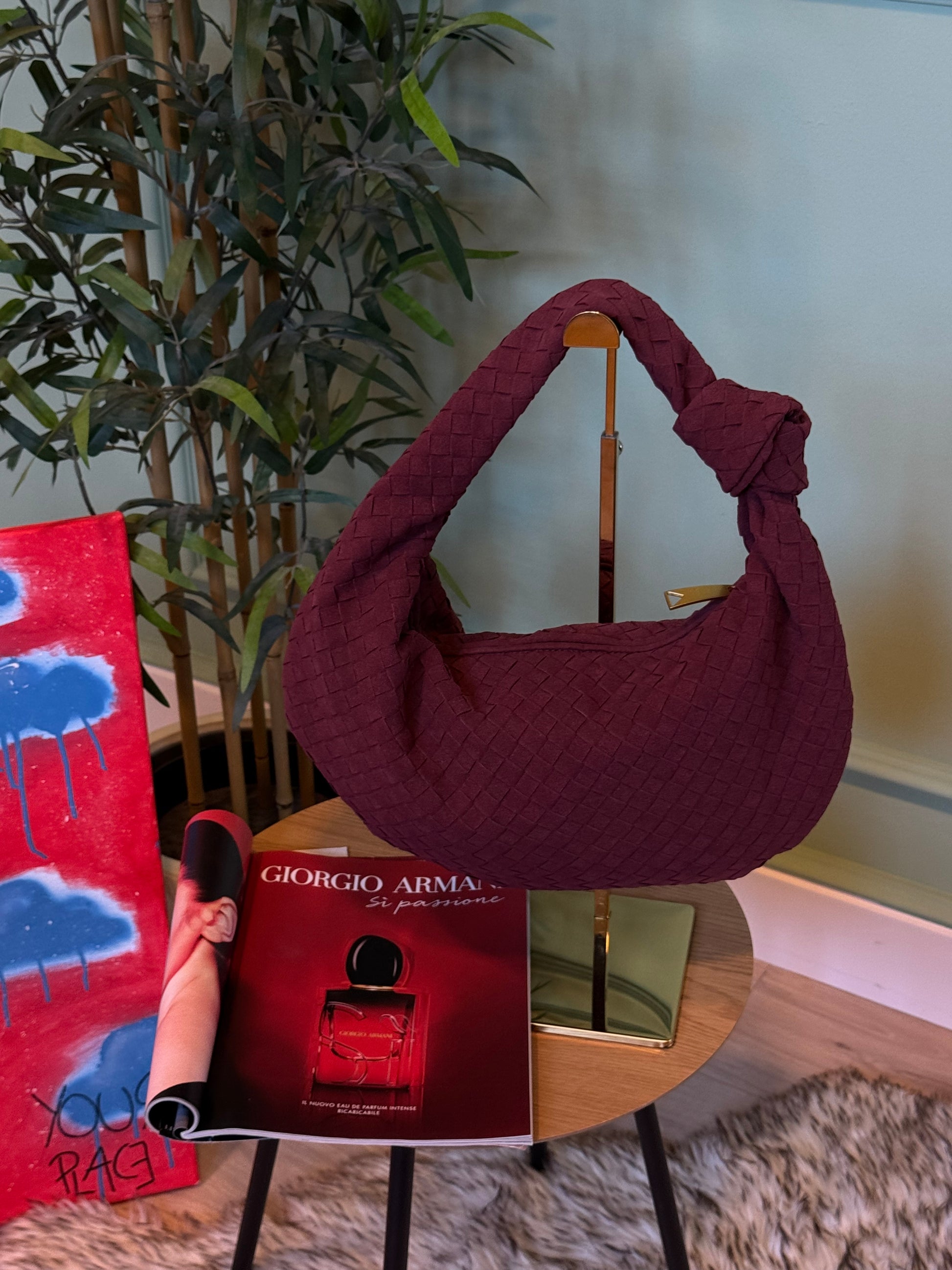 Bag intreccio big bordeaux