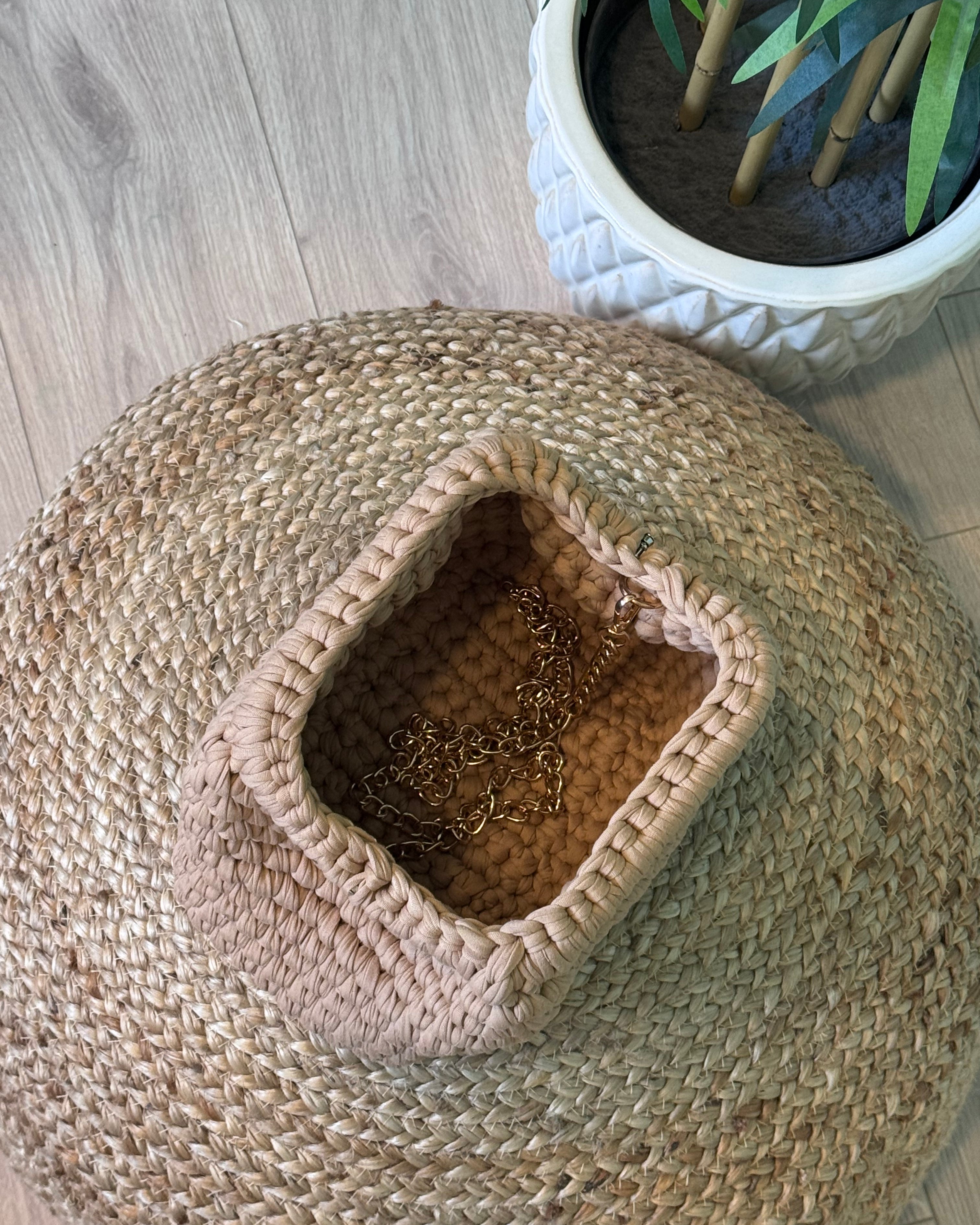 Clutch media beige scuro