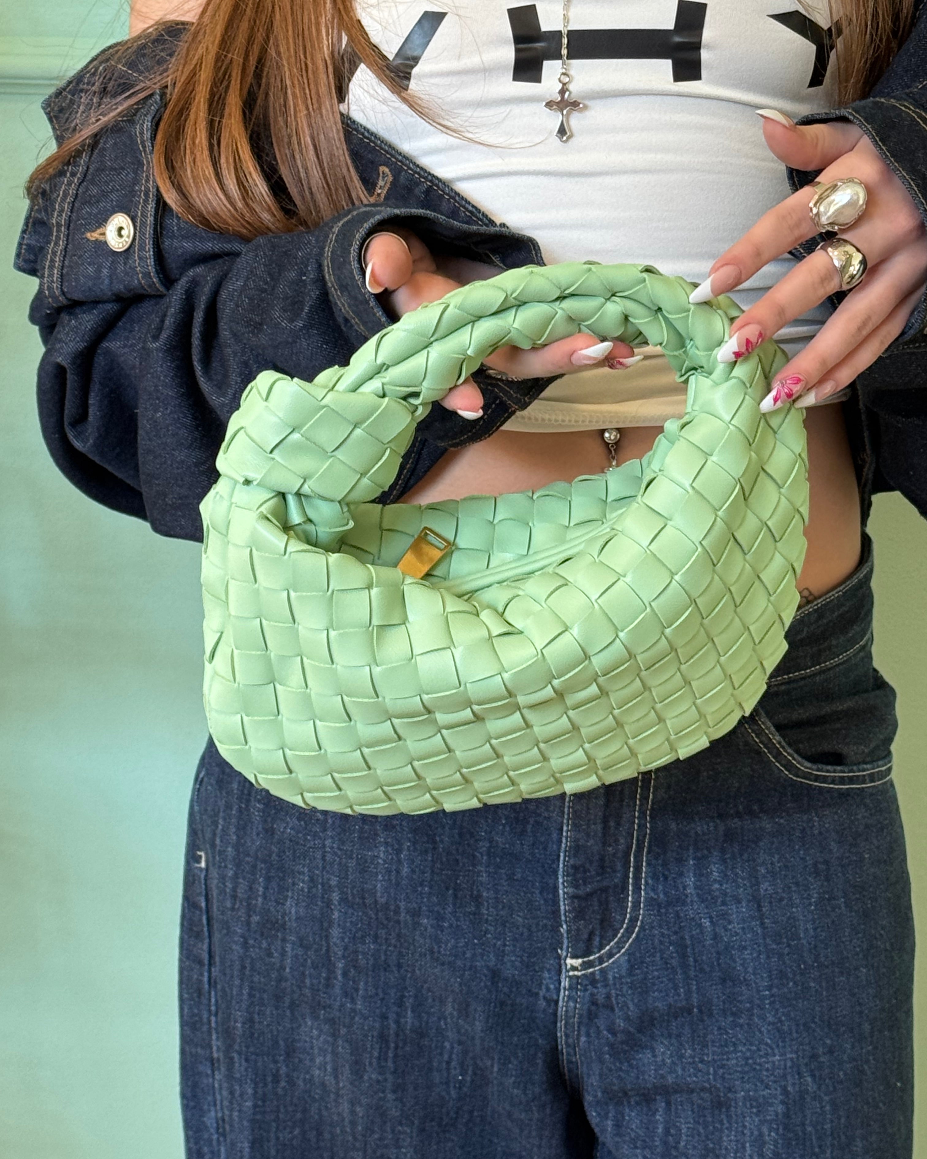 Bag Intreccio verde pastello