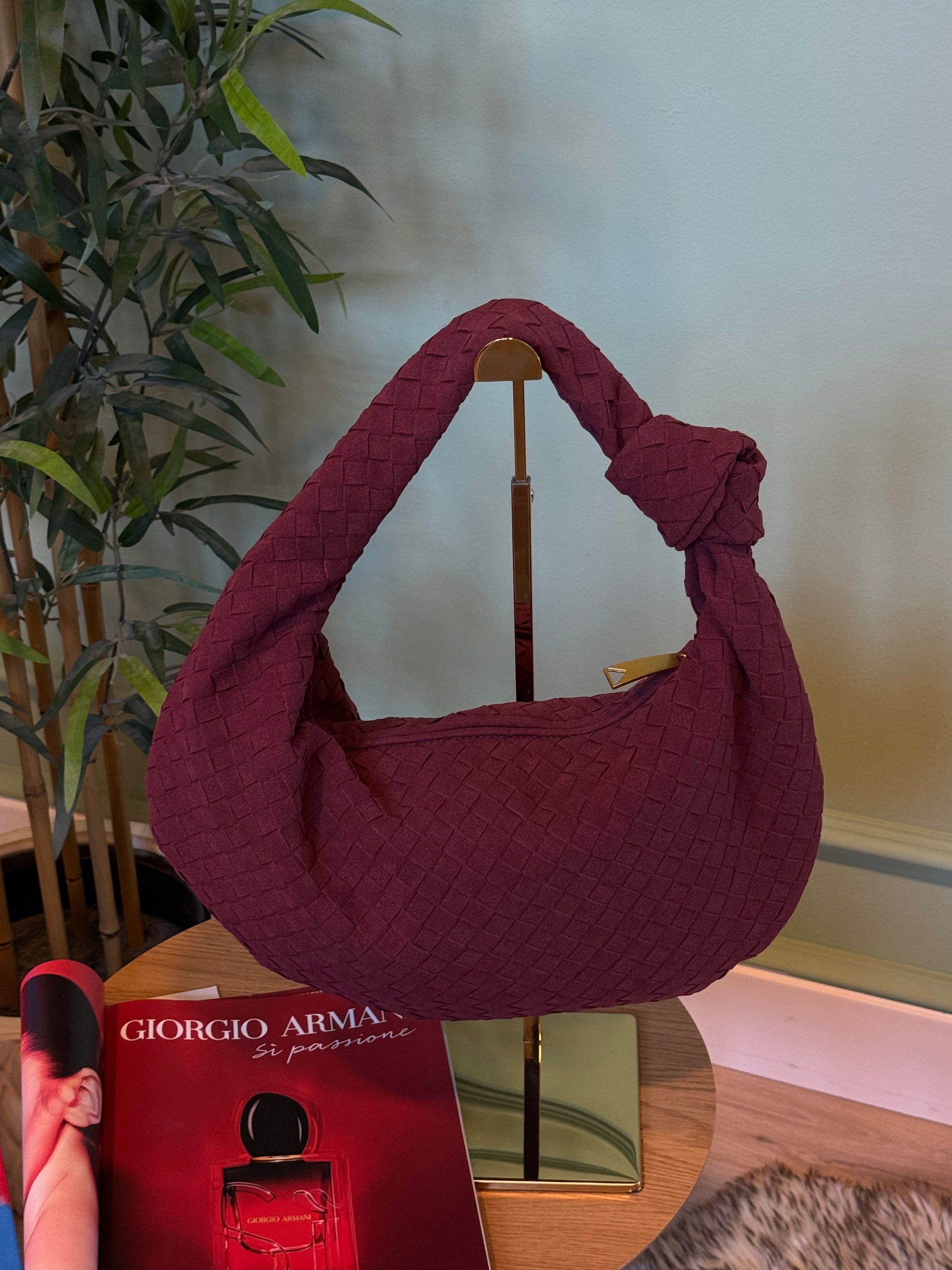 Bag intreccio big bordeaux