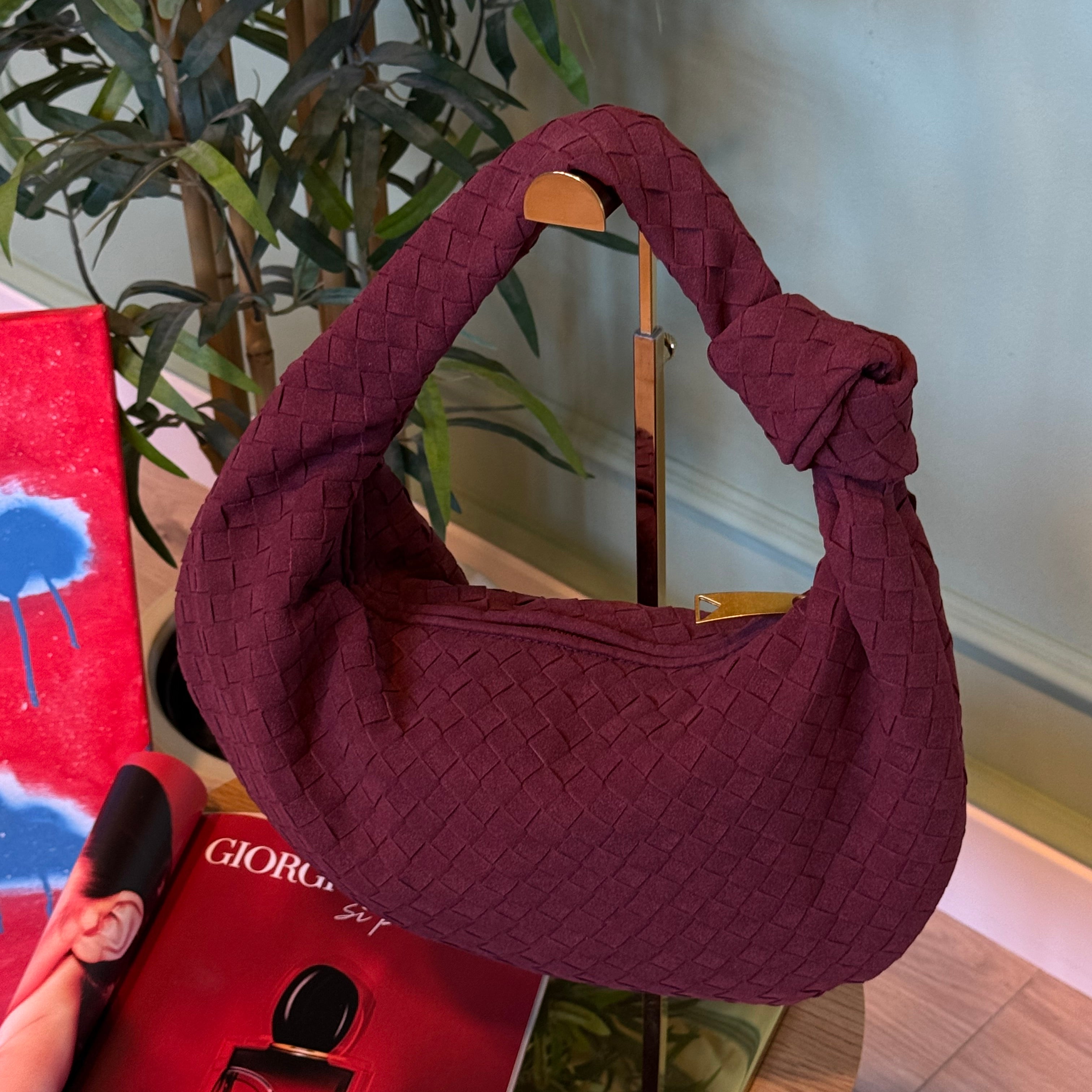 Bag intreccio big bordeaux