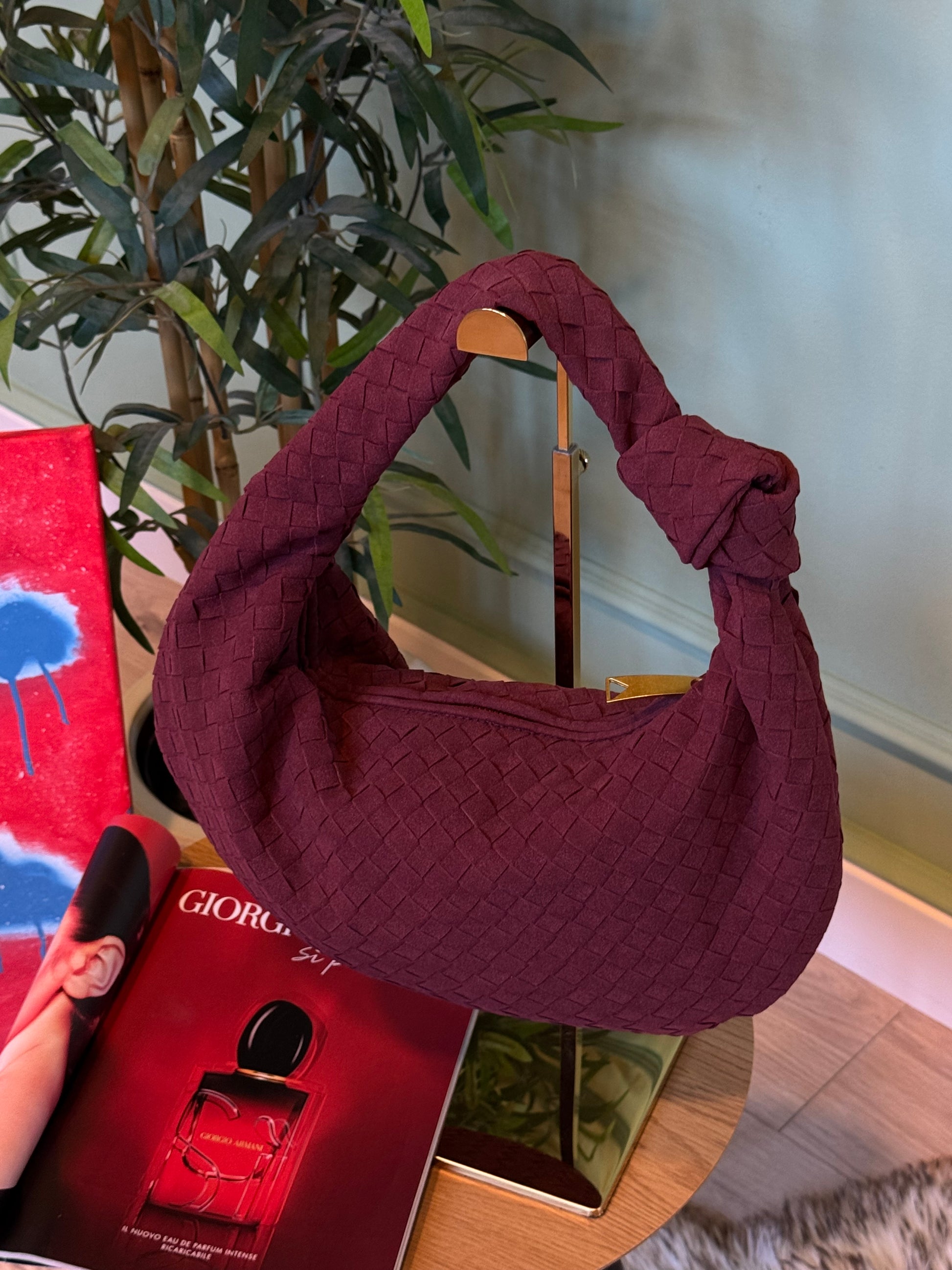 Bag intreccio big bordeaux