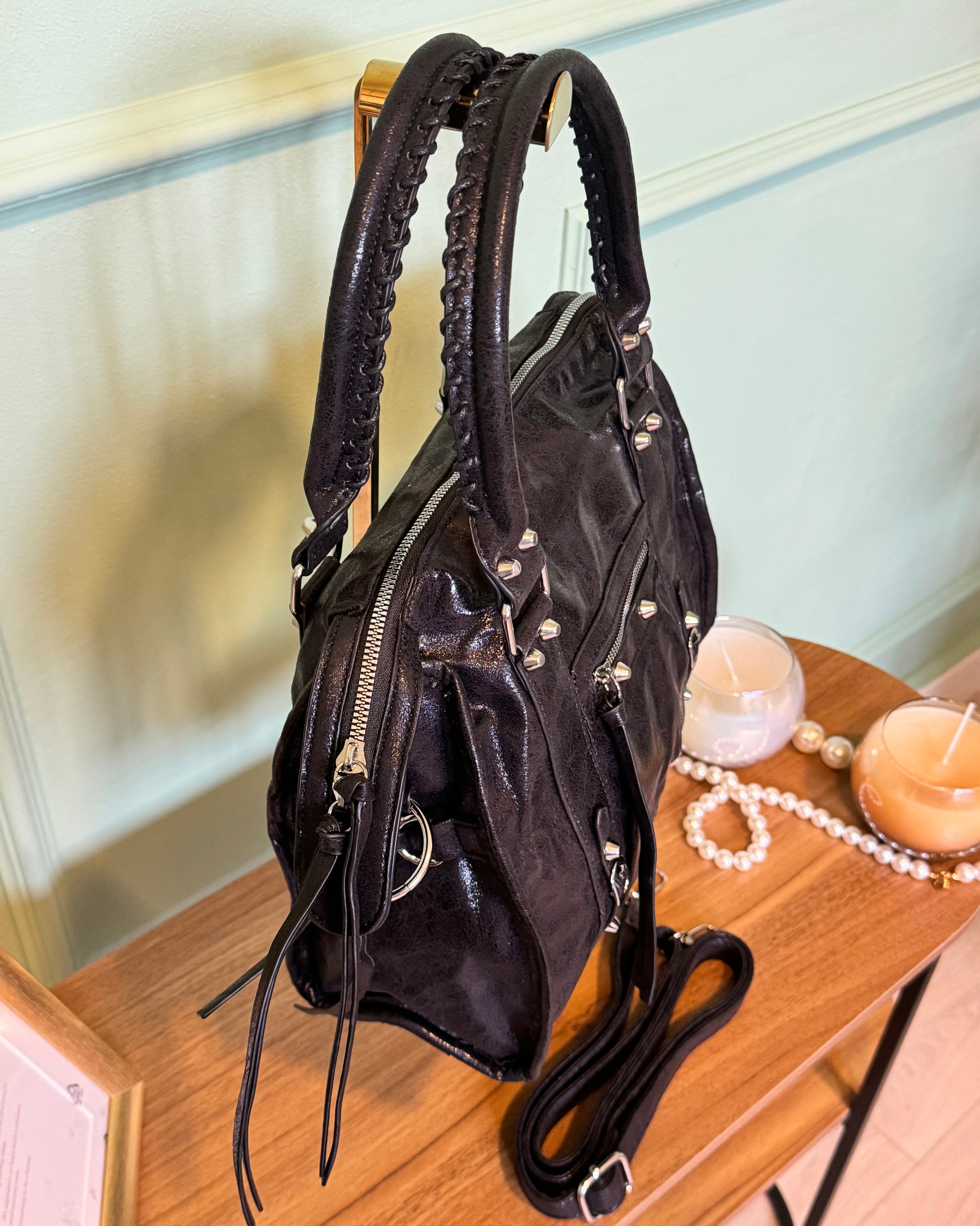 Bag Amalié big dettaglio argento