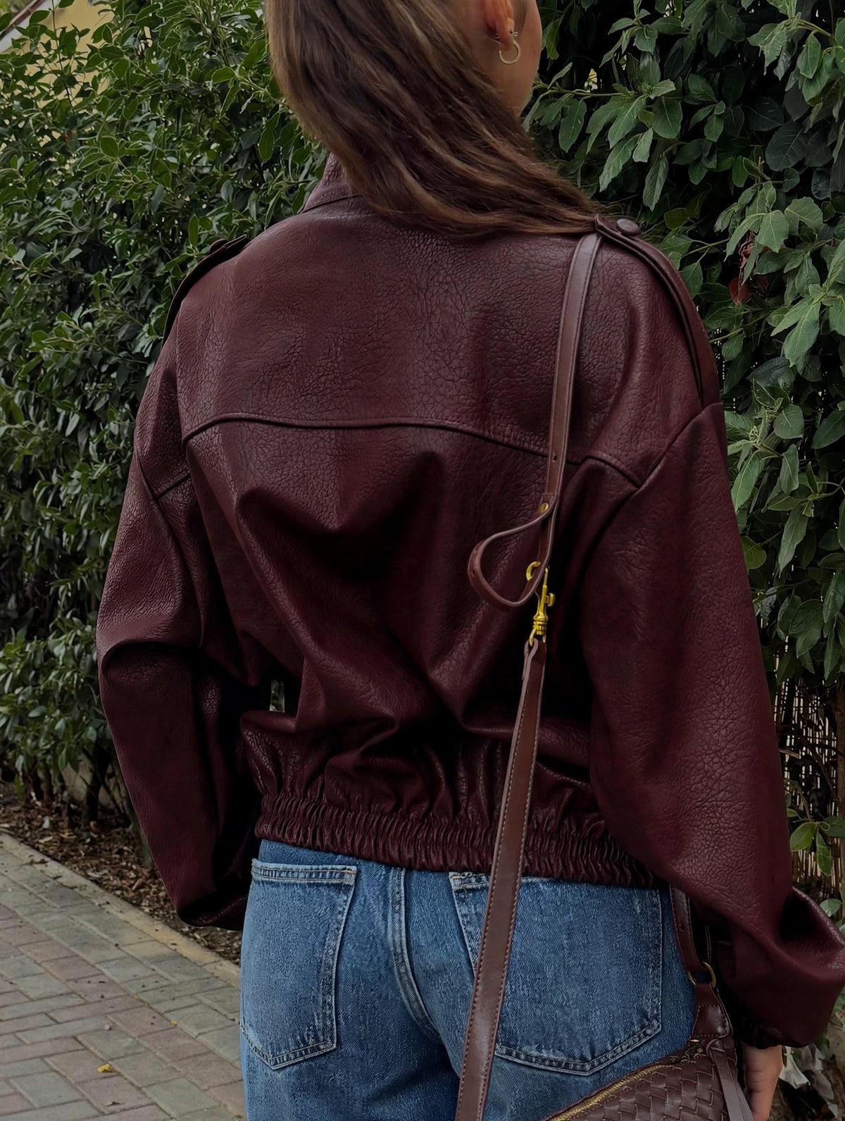 Bomber minimal collo alto