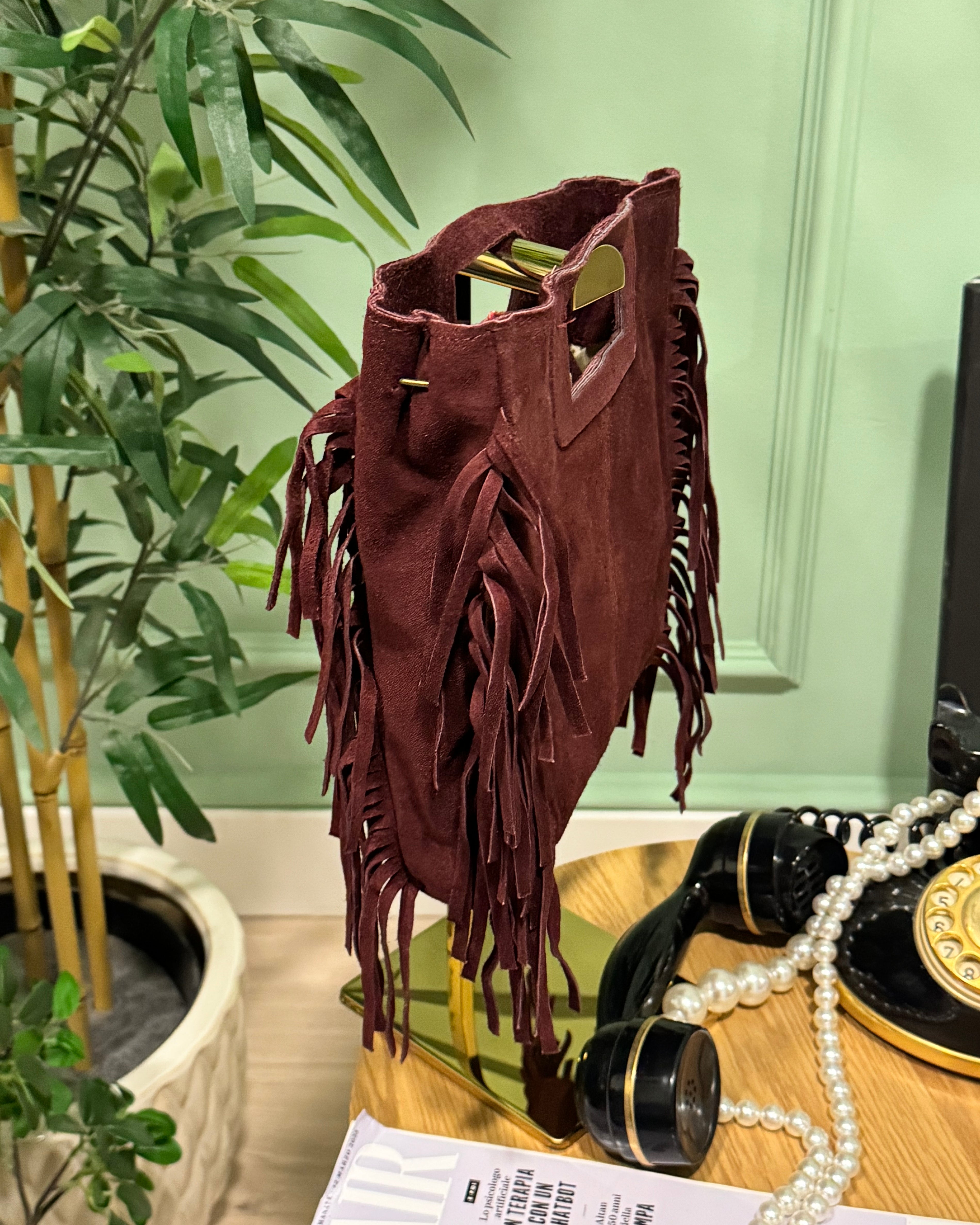 Bag Layla frange vera pelle