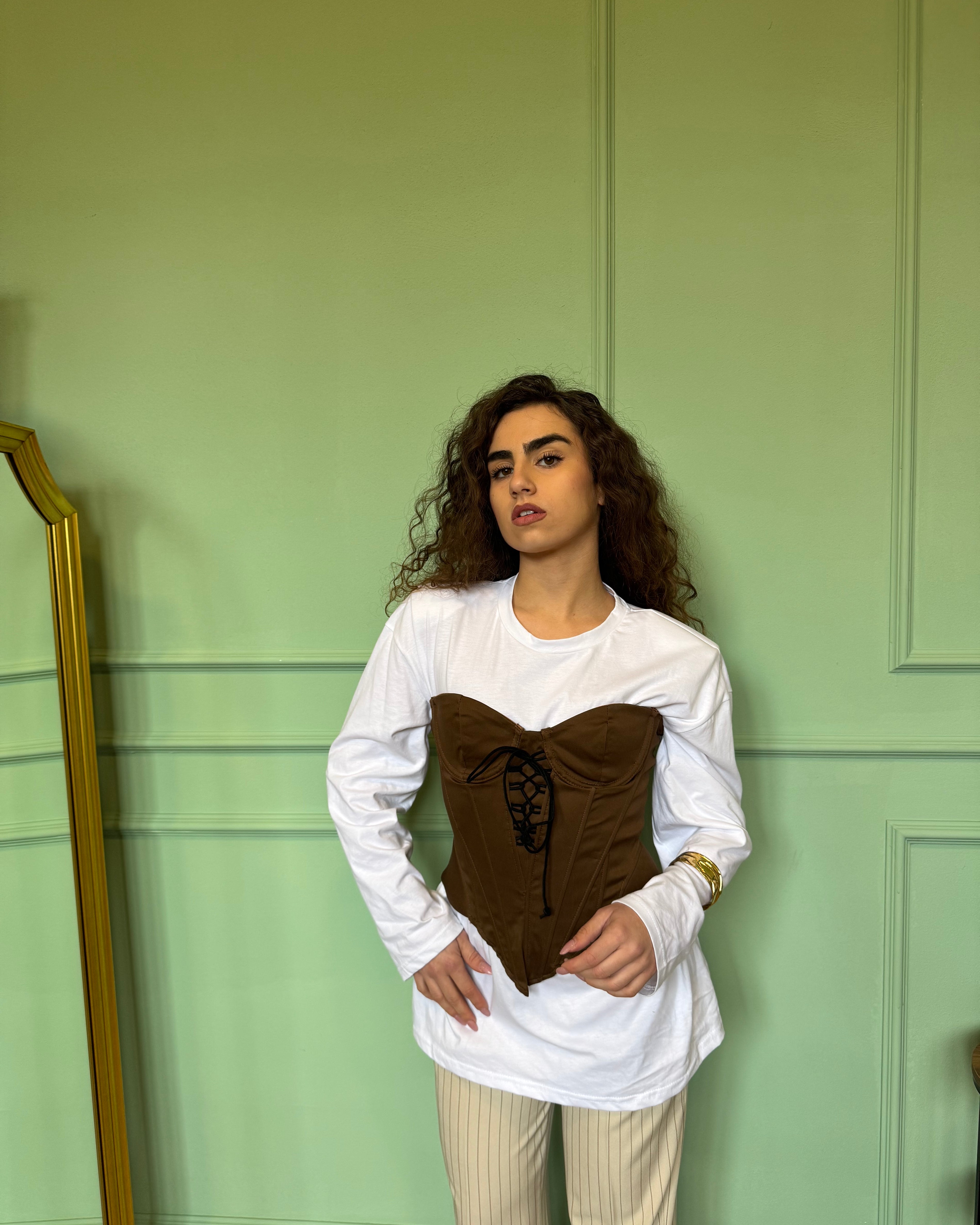 Maglia spalline bianco