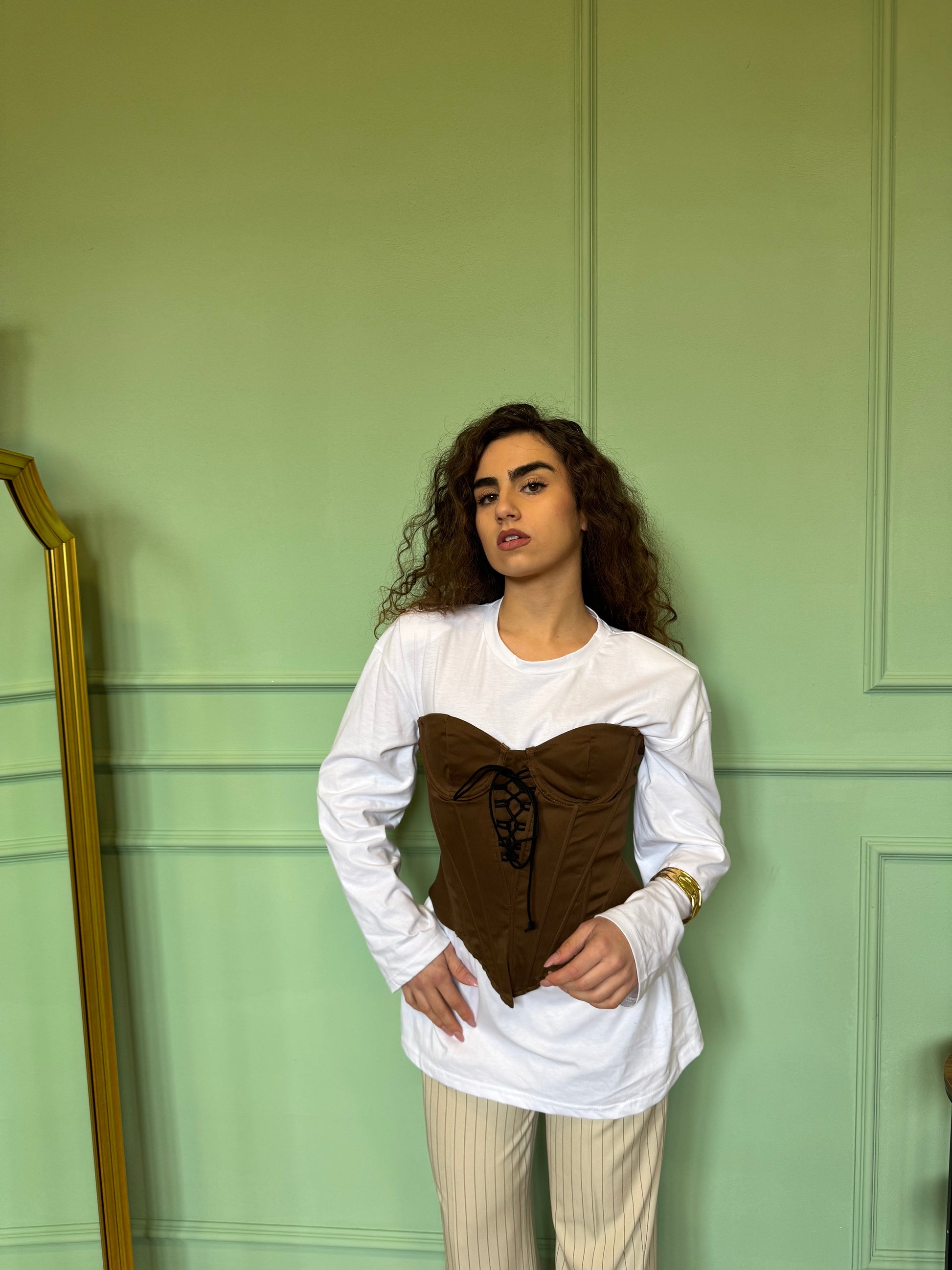 Maglia spalline bianco