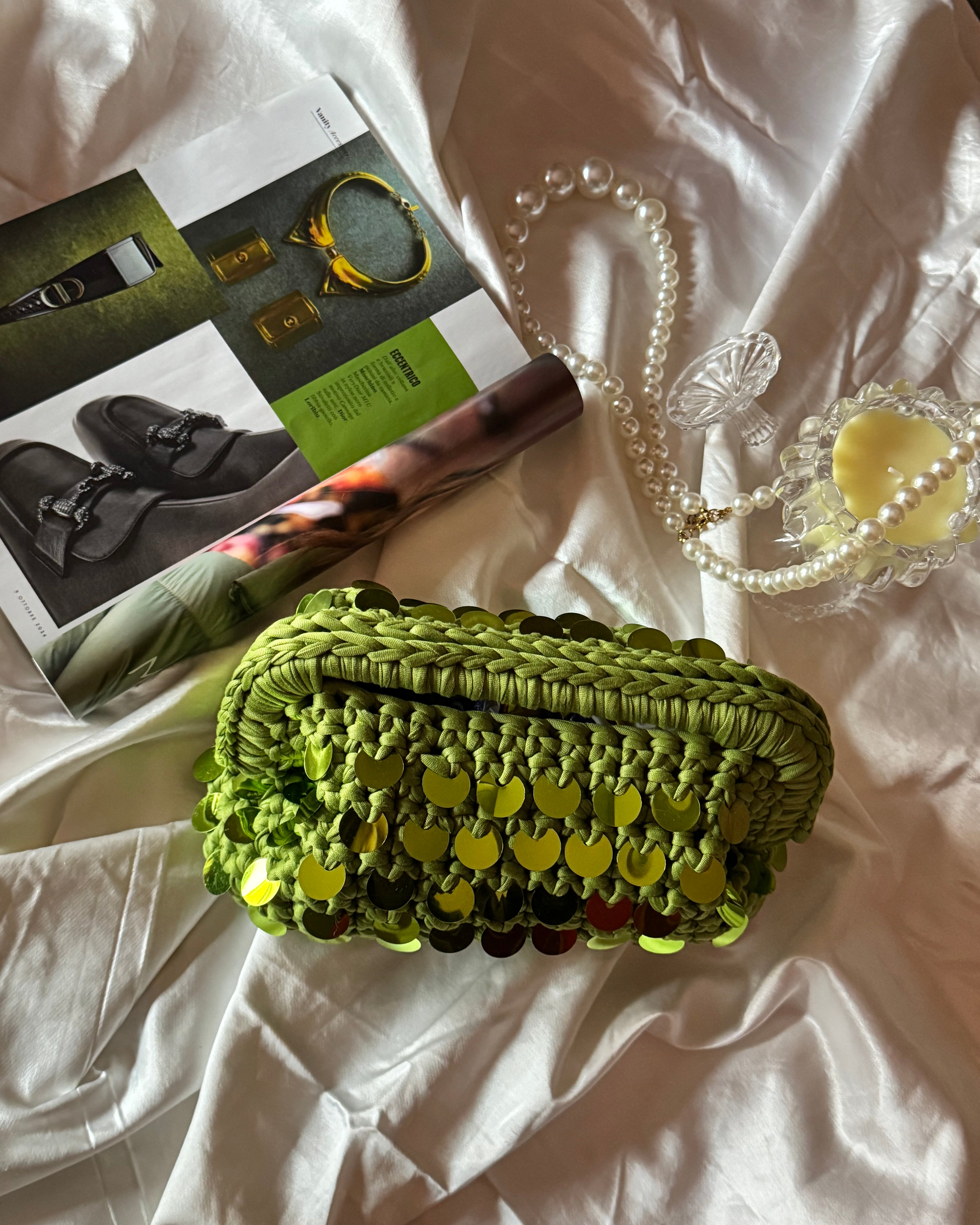 Pasticcino medium verde paillettes