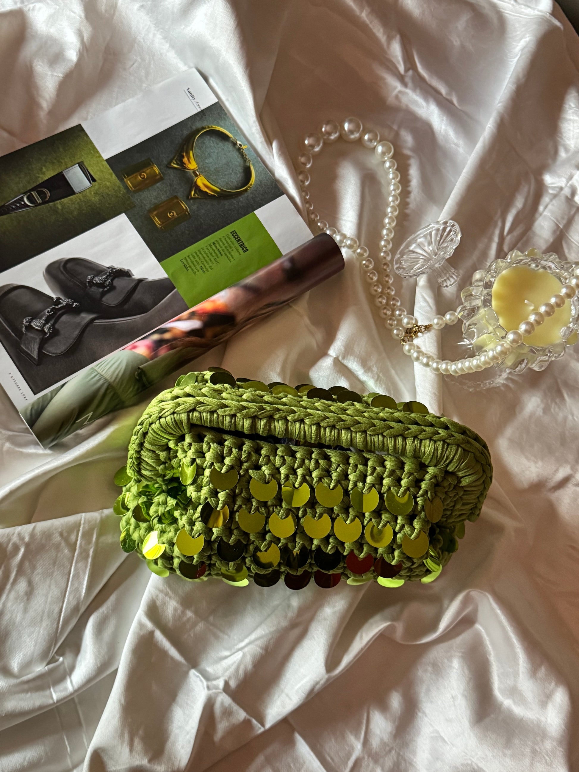 Pasticcino medium verde paillettes