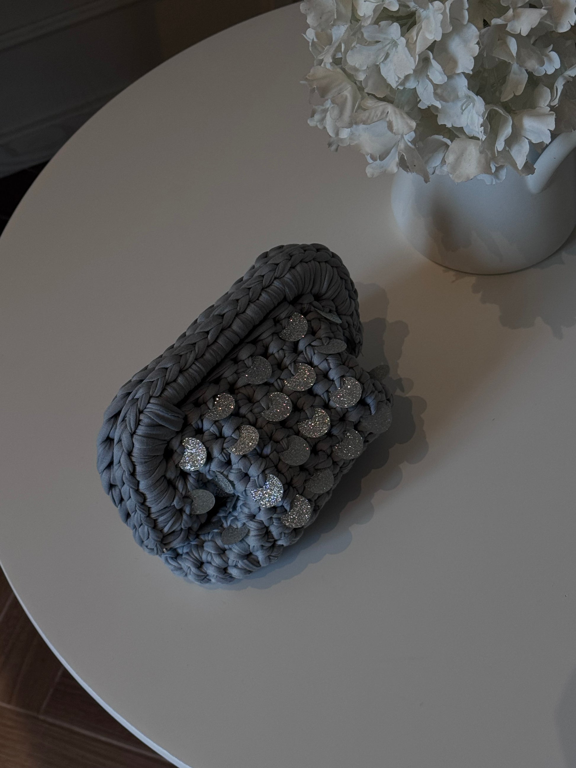 Pasticcino argento paillettes glitterate