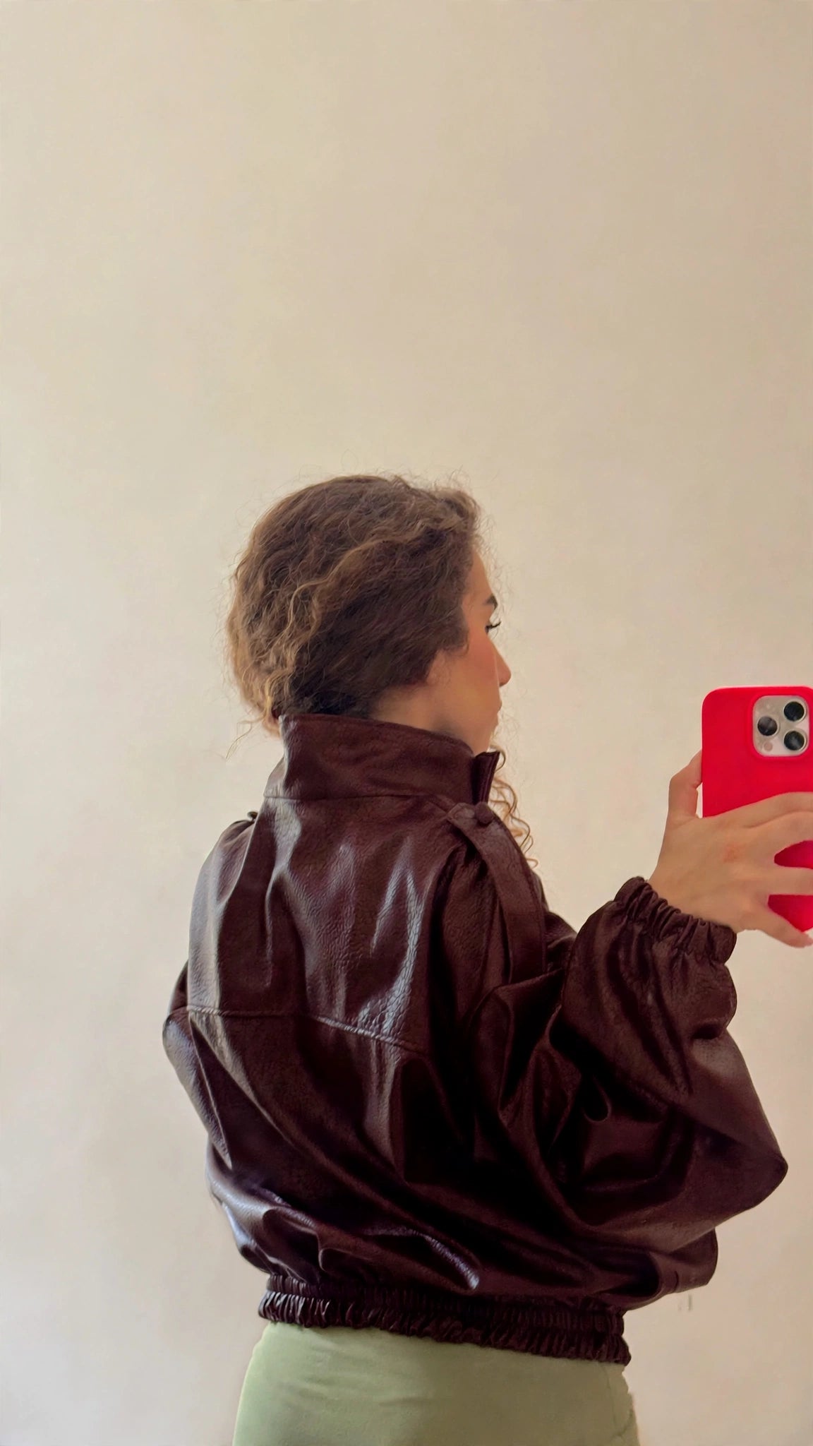 Bomber minimal collo alto