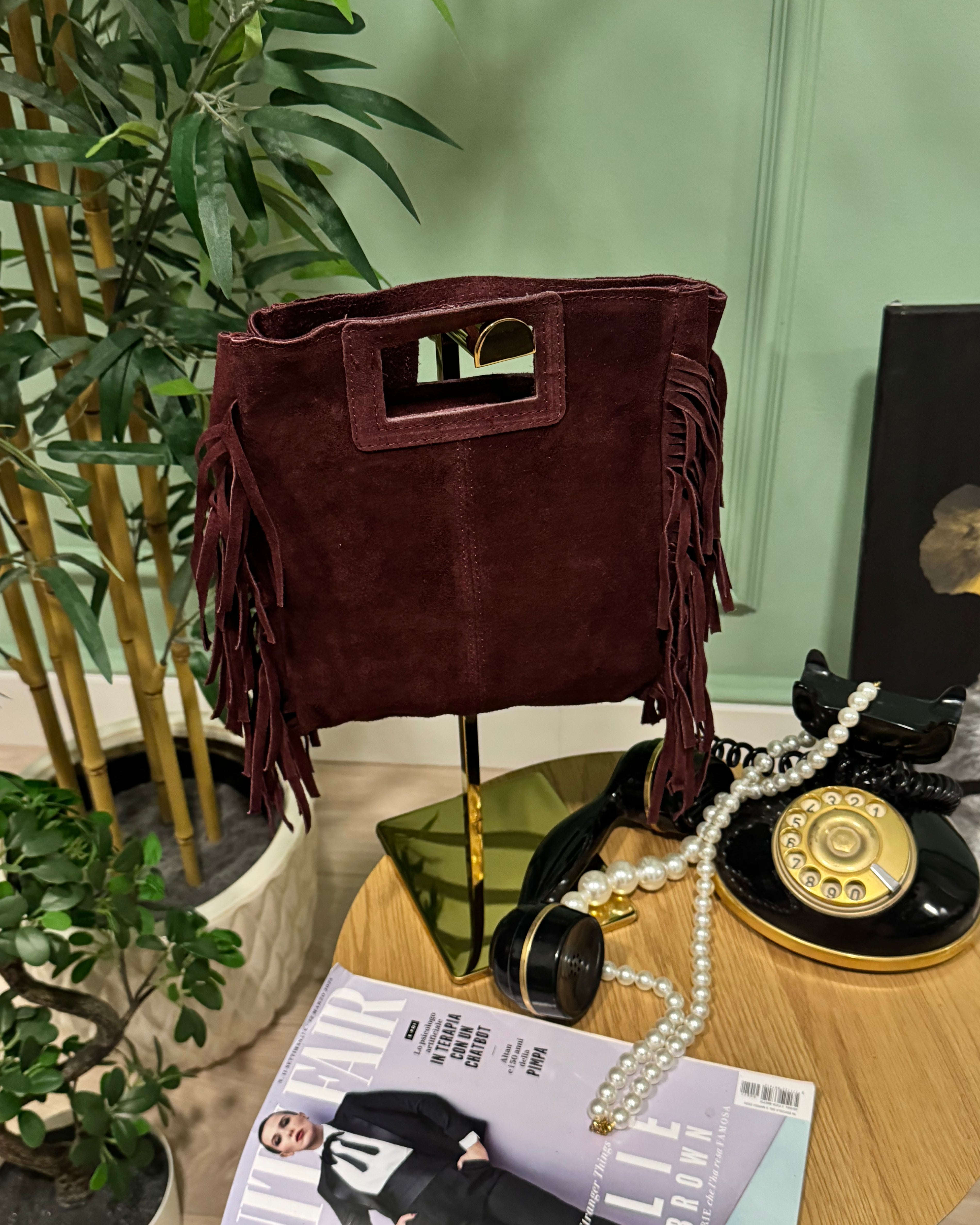 Bag Layla frange vera pelle