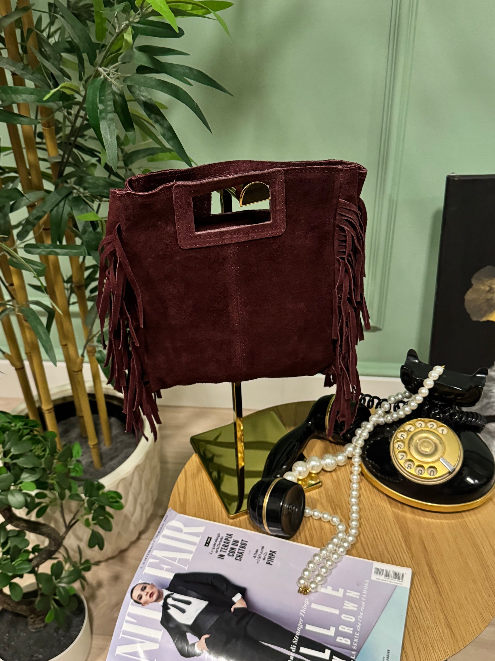 Bag Layla frange vera pelle