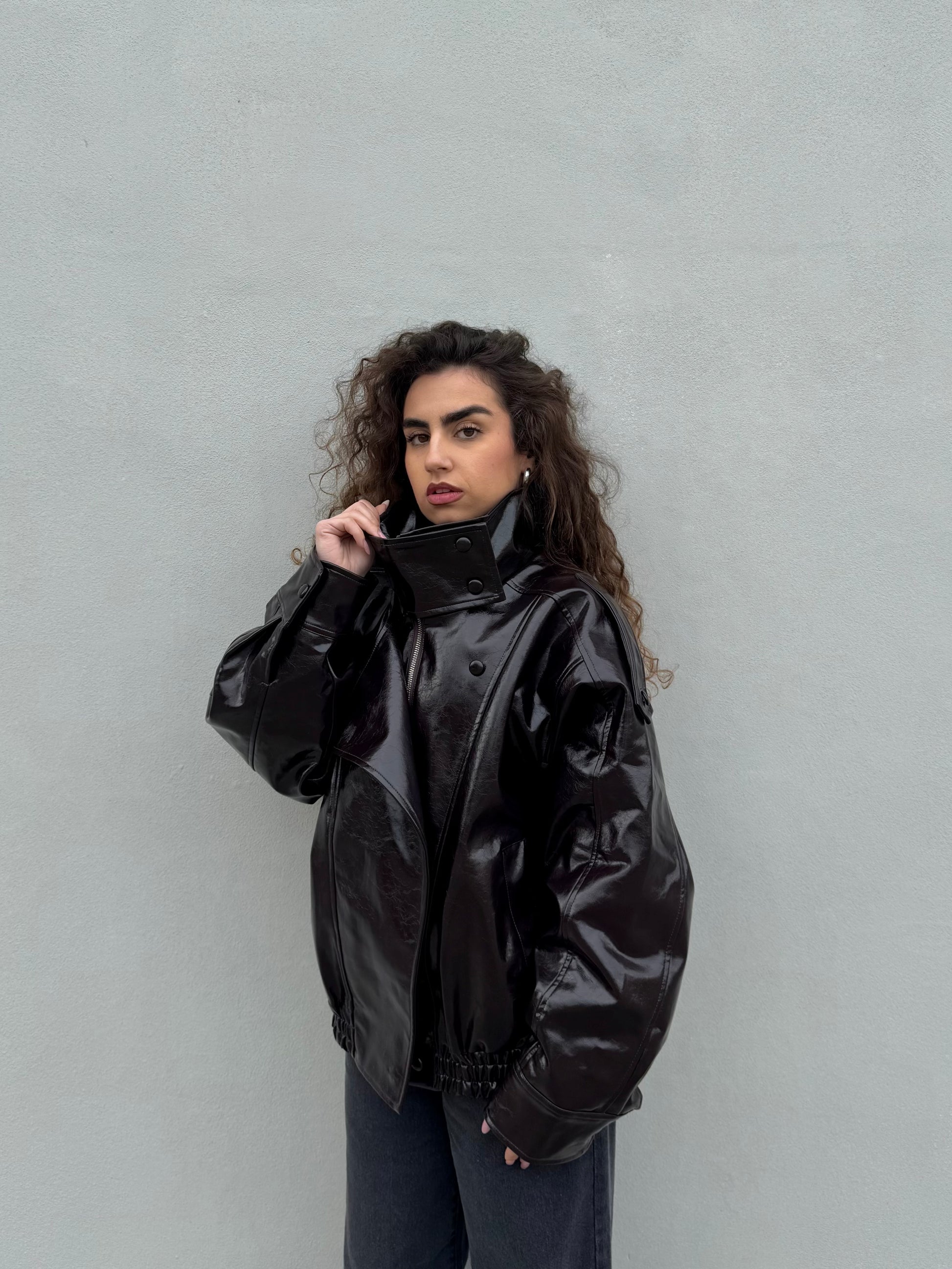 Chiodo Ecopelle Marrone