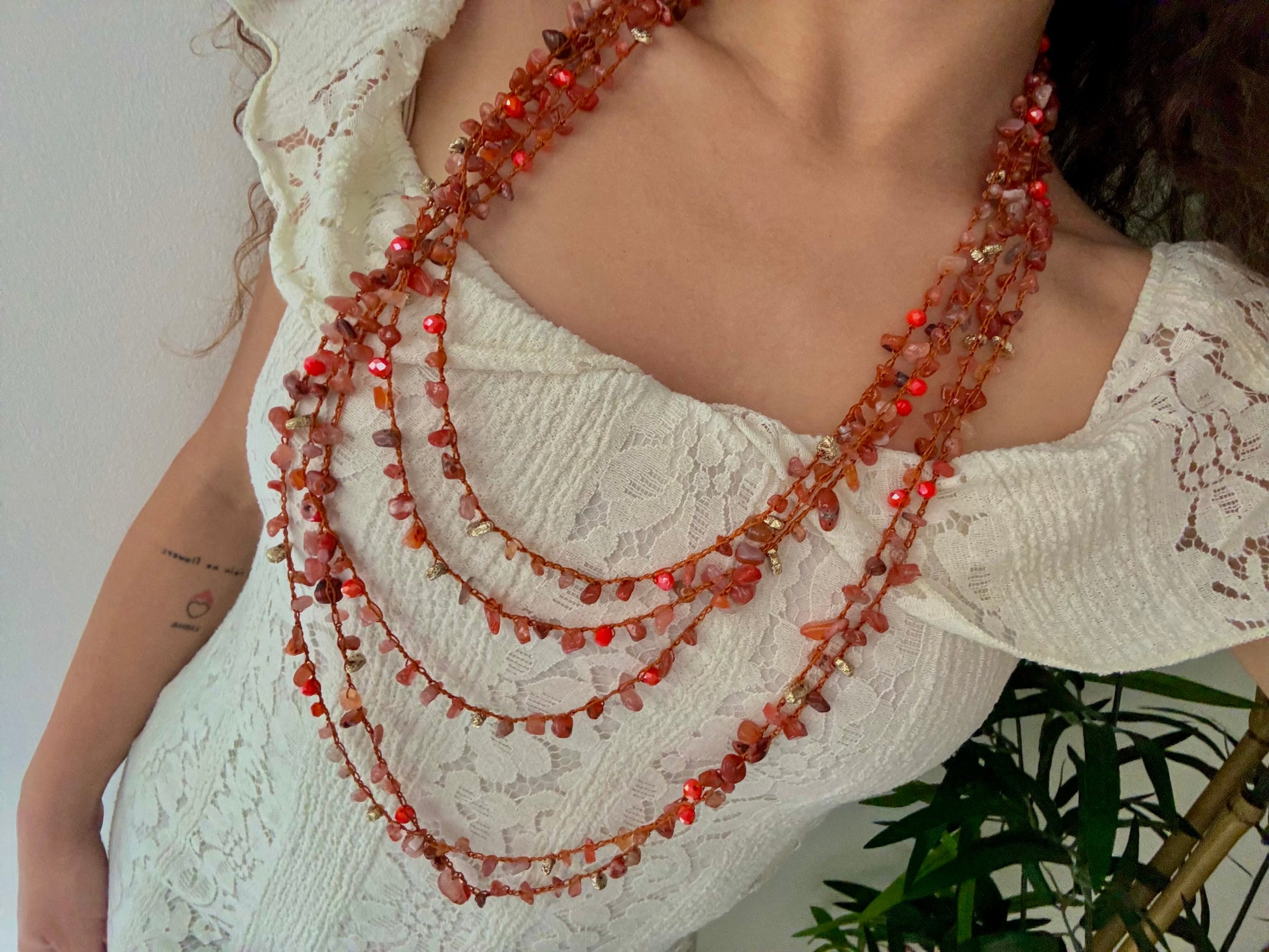 Collana crochet perle di fiume