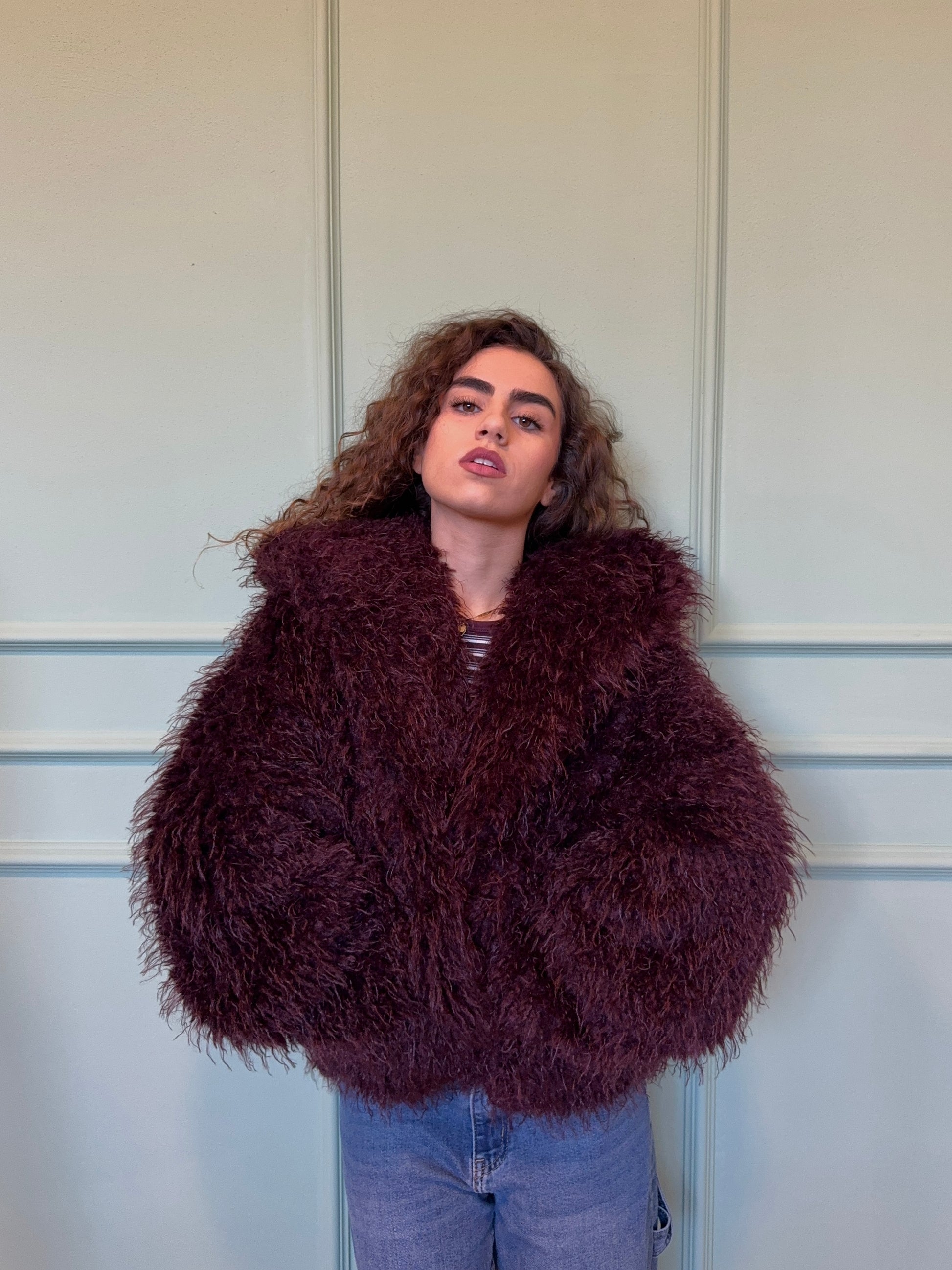 Pelliccia Mongolia con cappuccio