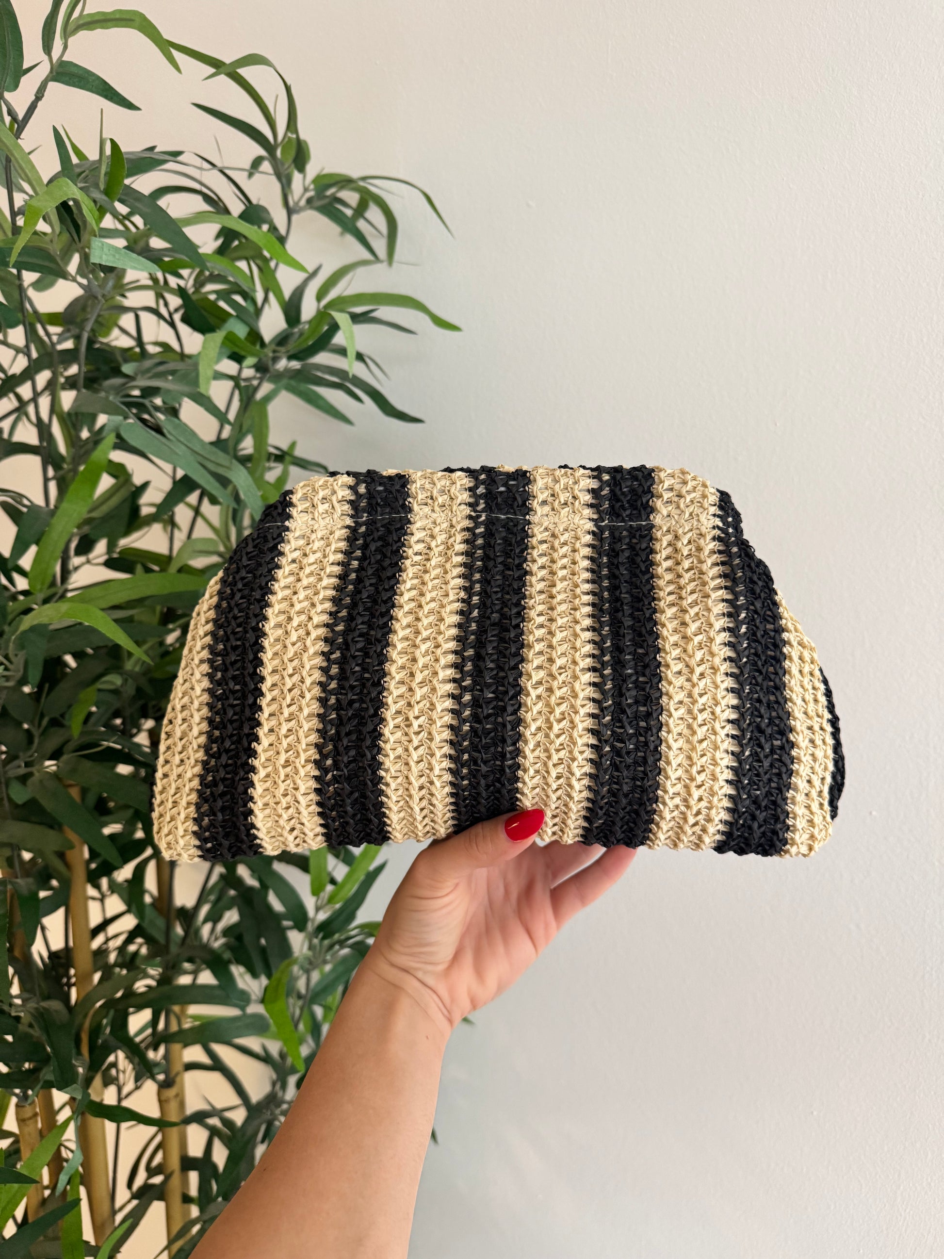 Clutch bicolor rafia