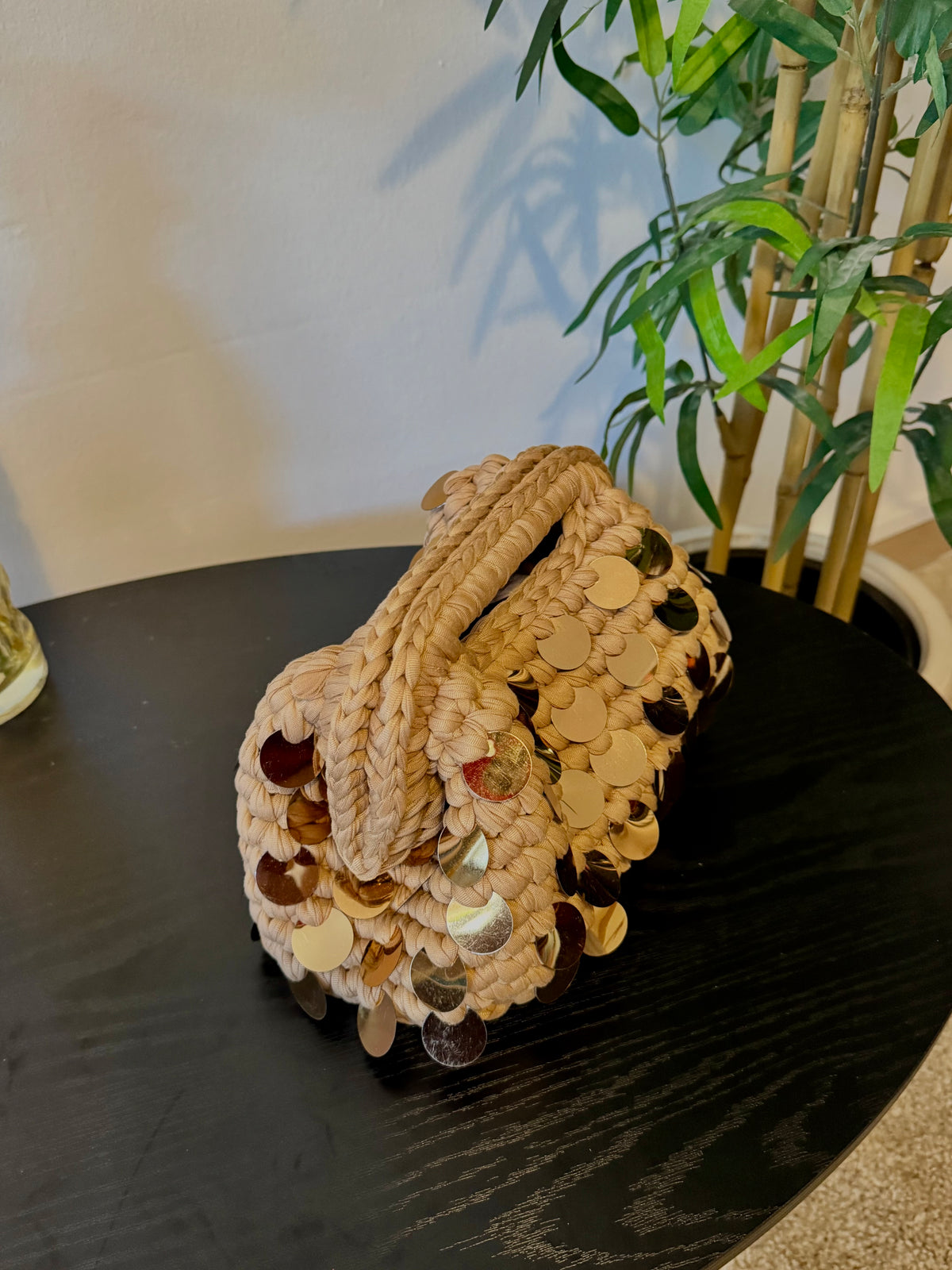 Pasticcino Medium beige paillettes oro