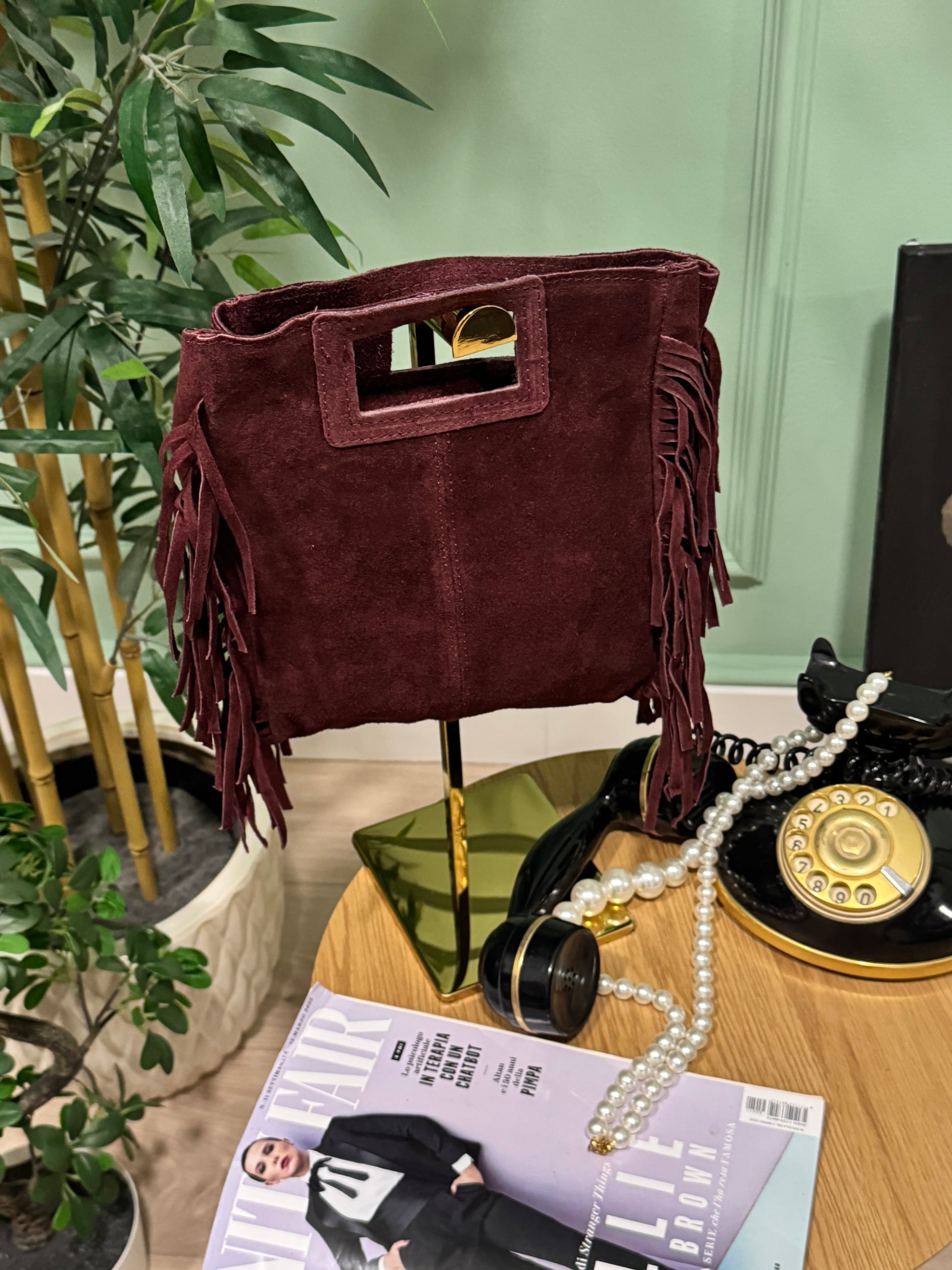 Bag Layla frange vera pelle