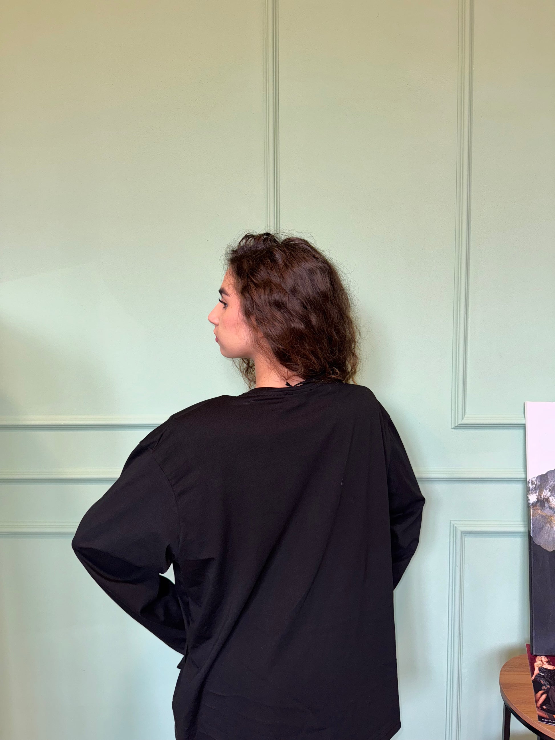 Maglia spalline nero