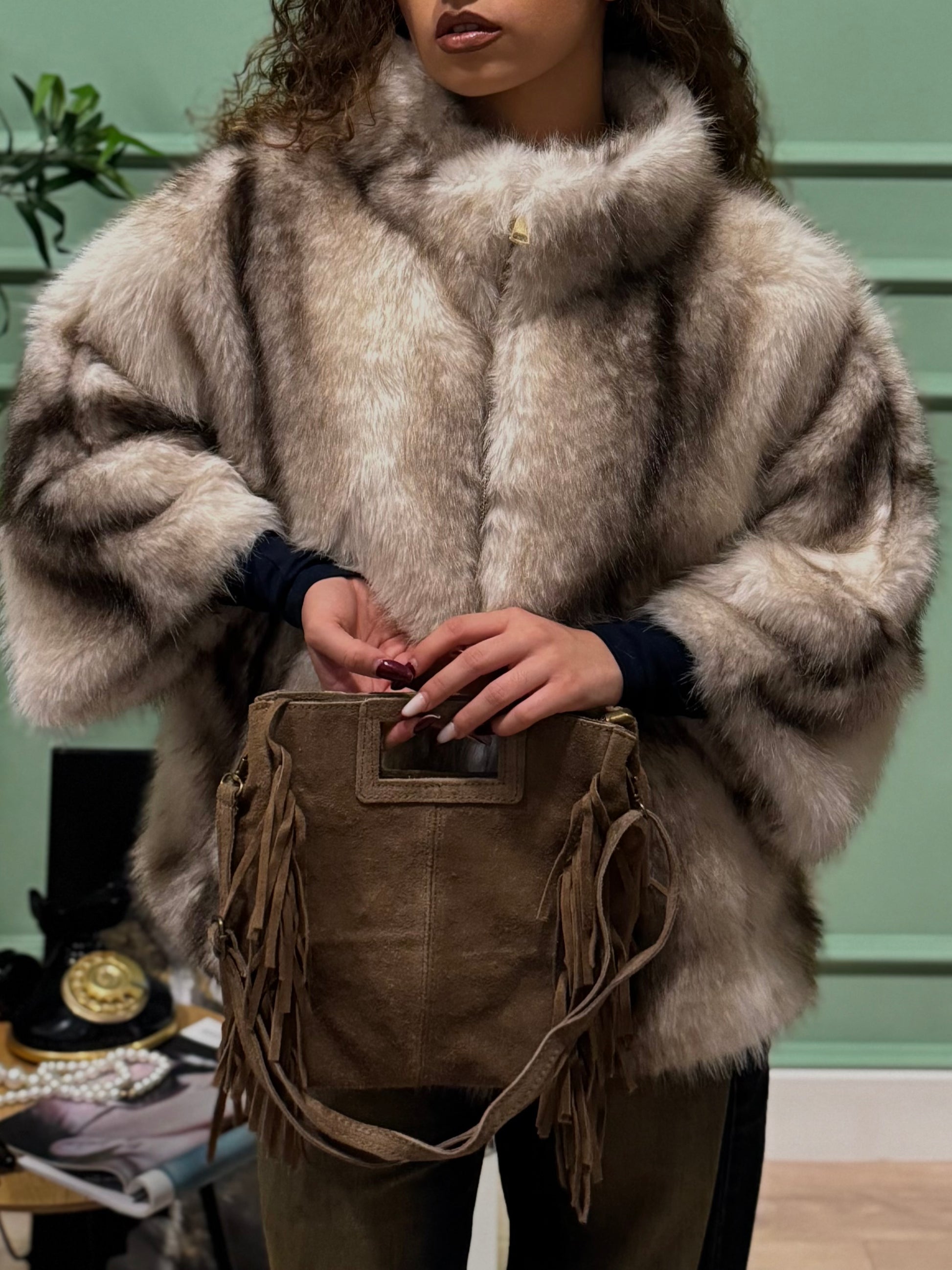 Bag Layla frange vera pelle