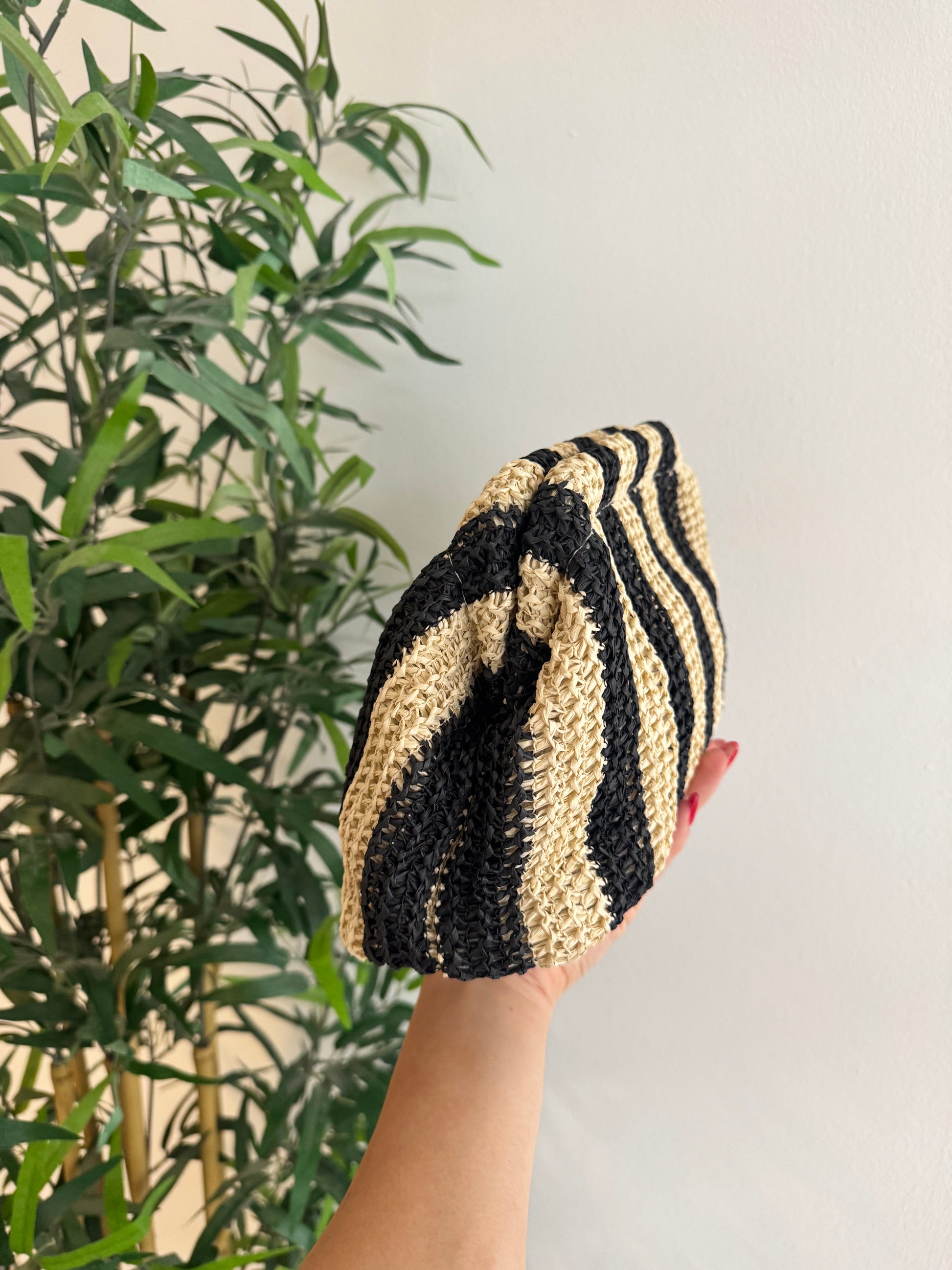 Clutch bicolor rafia