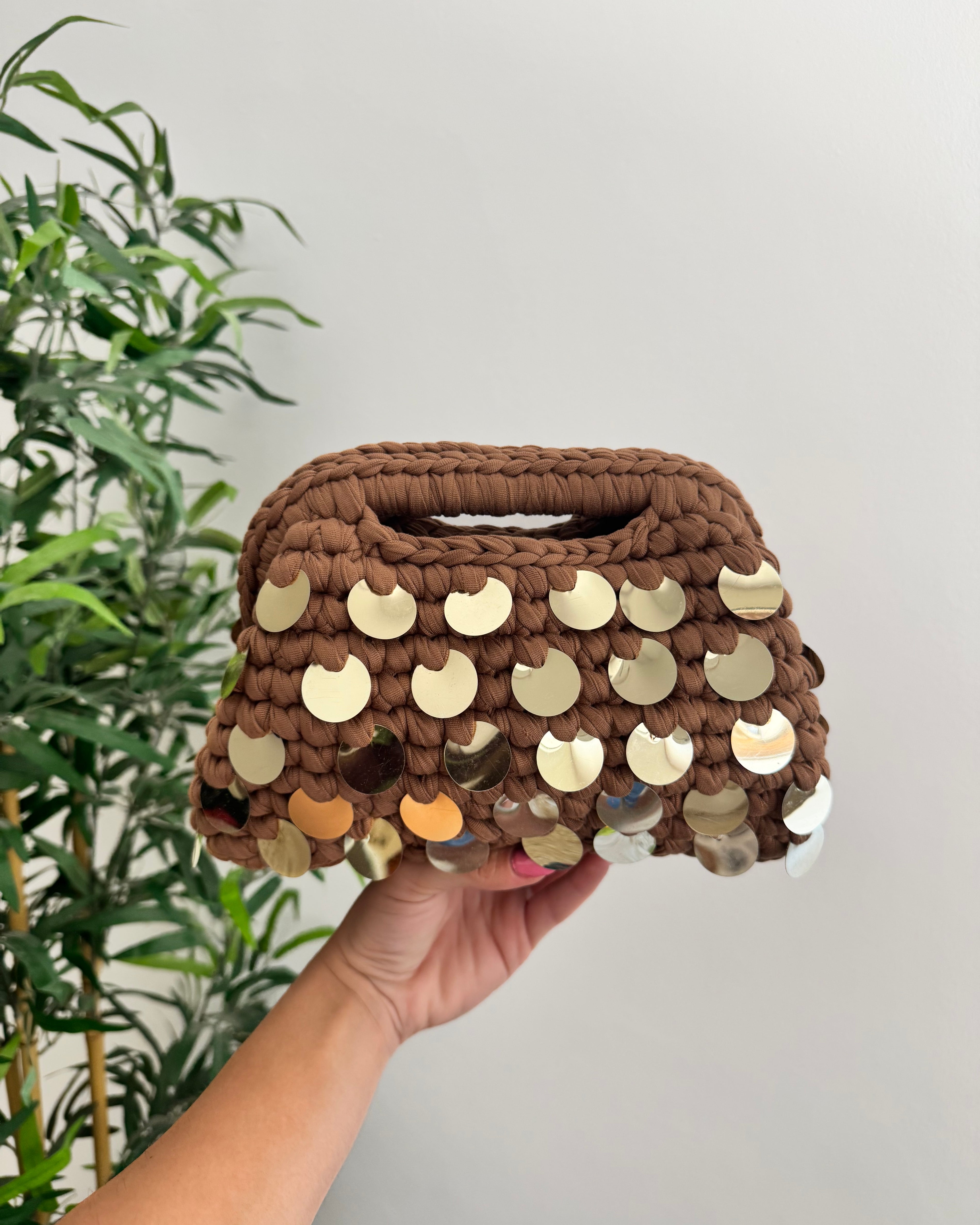 Pasticcino Medium fango paillettes oro