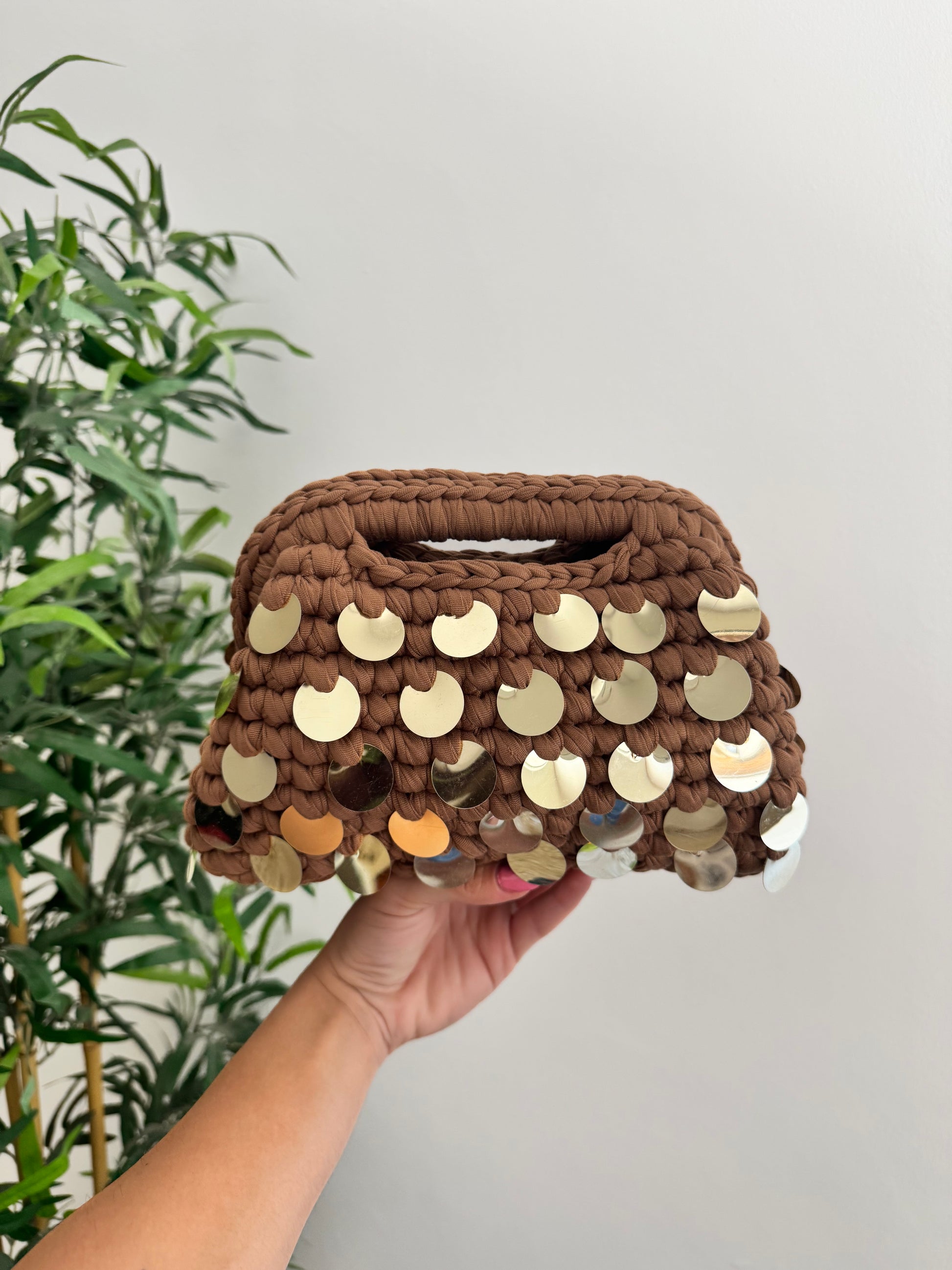 Pasticcino Medium fango paillettes oro