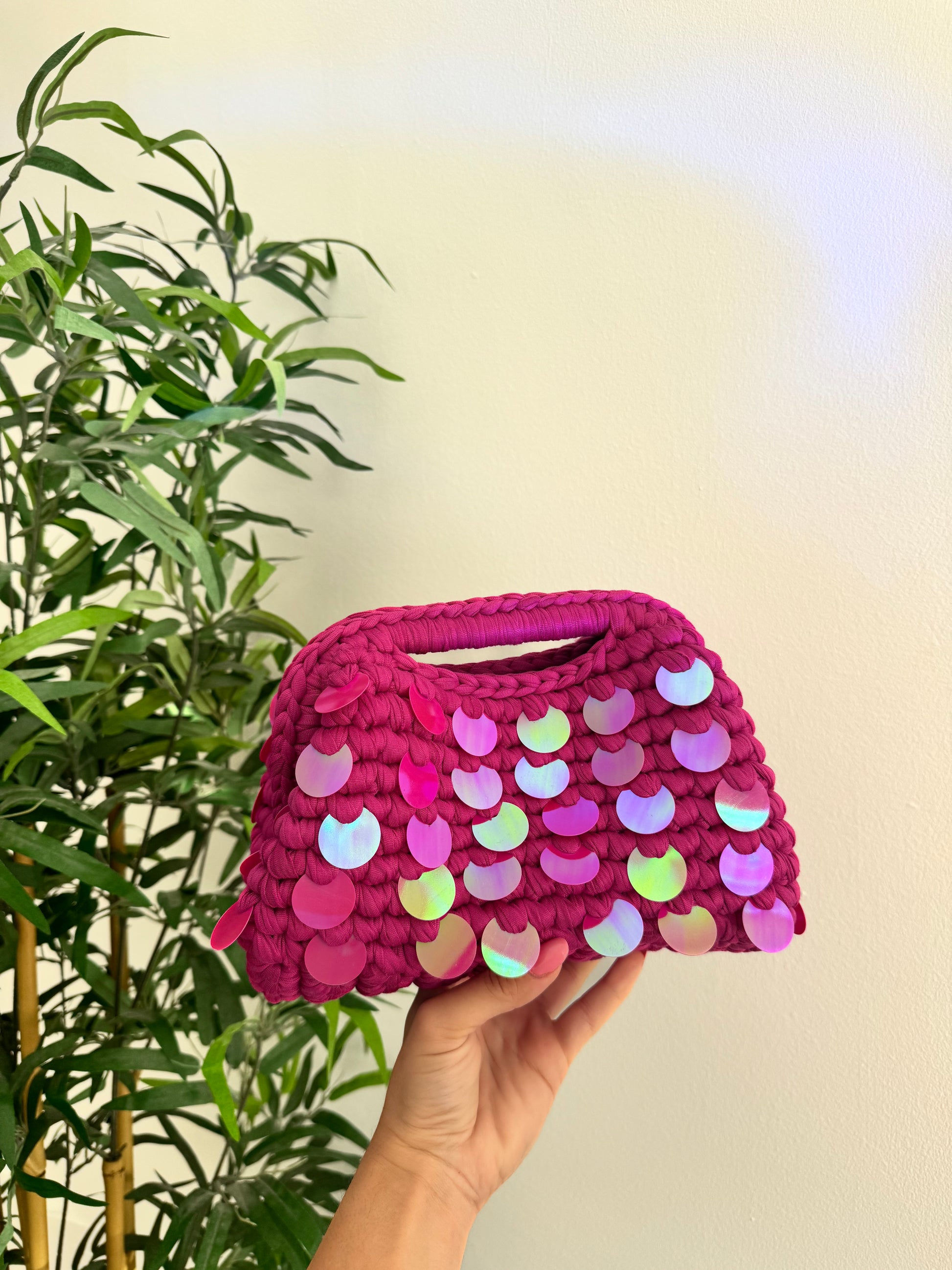 Pasticcino medium magenta paillettes  oleografiche