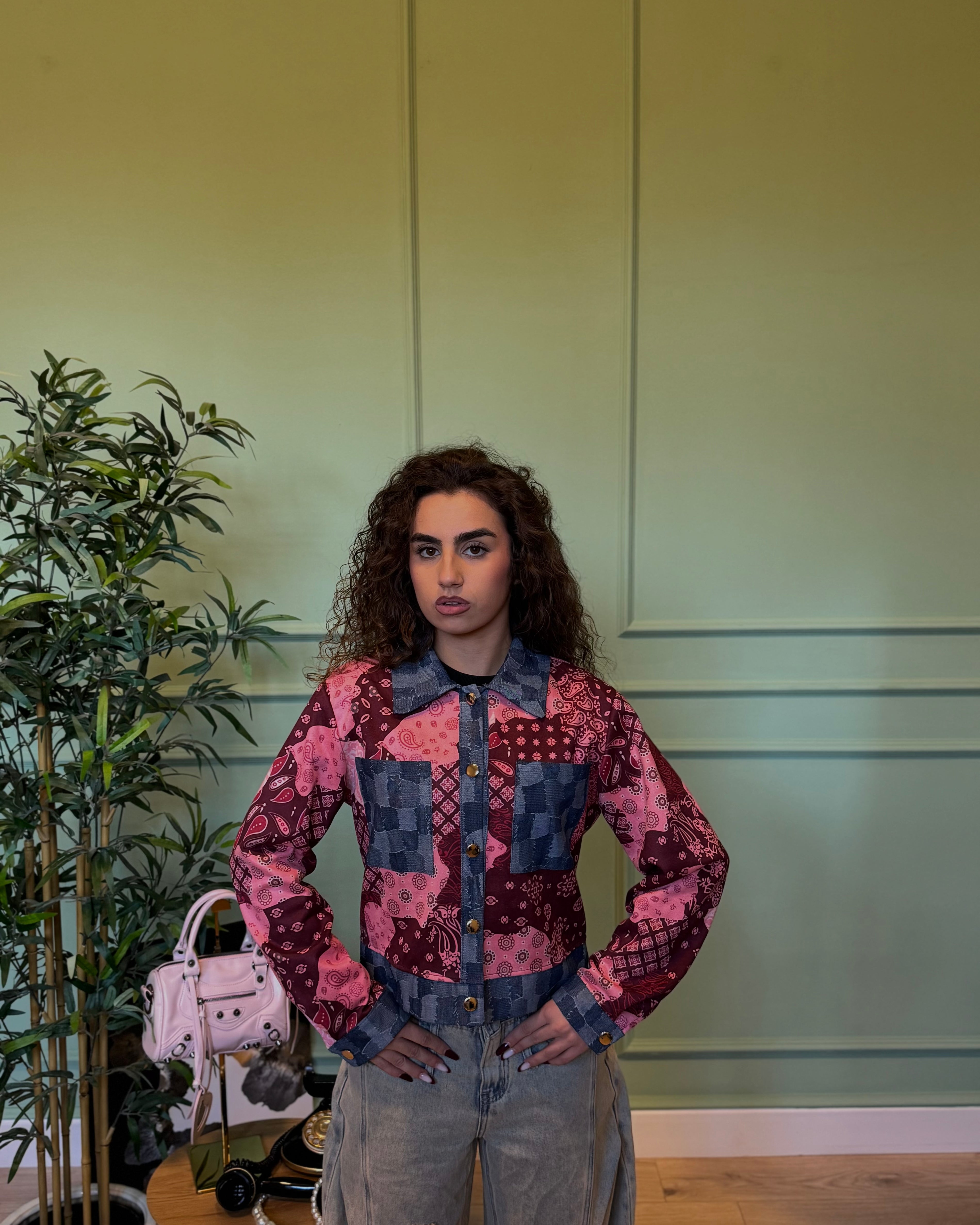 Giacca Bandana denim