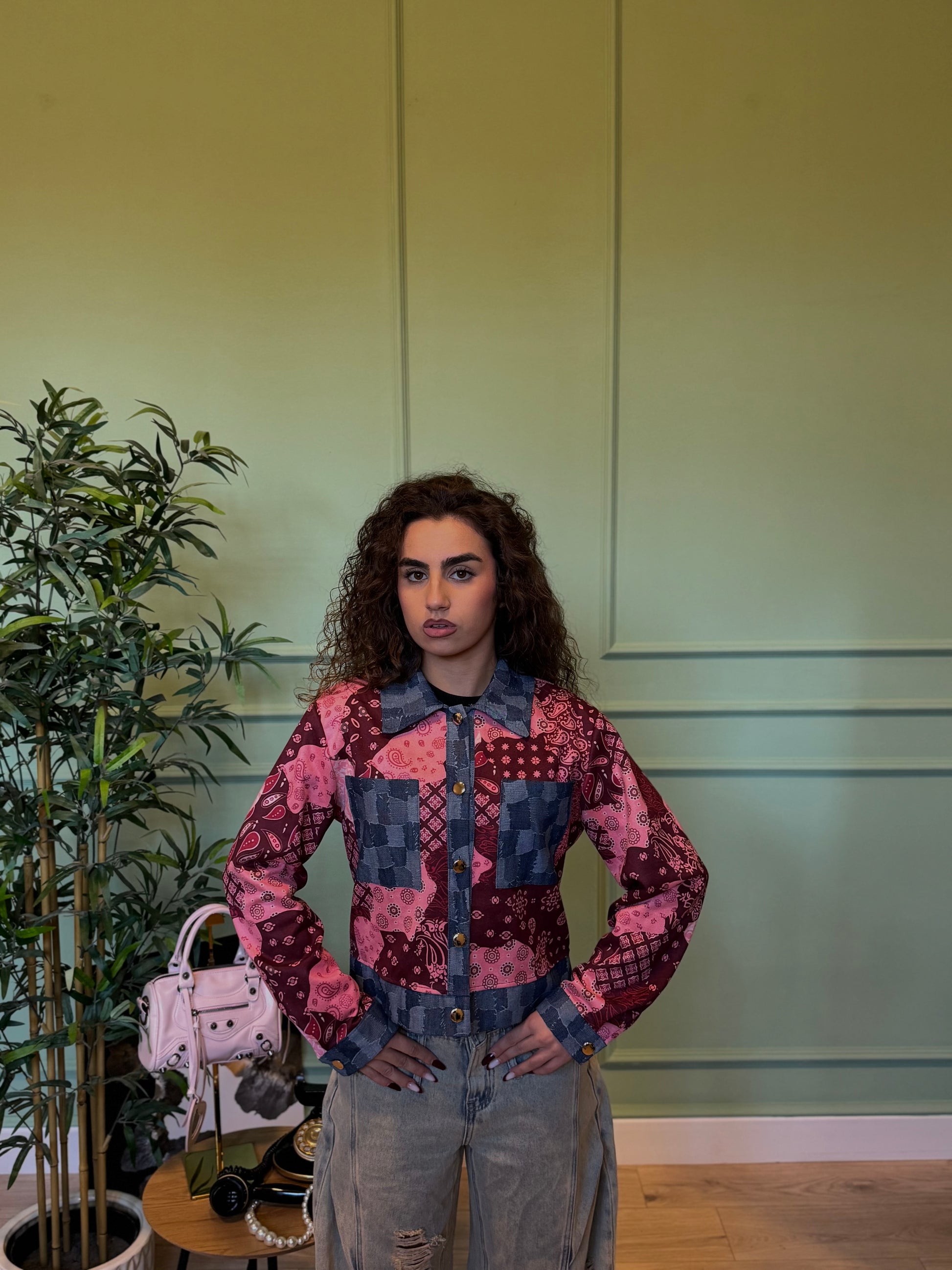 Giacca Bandana denim