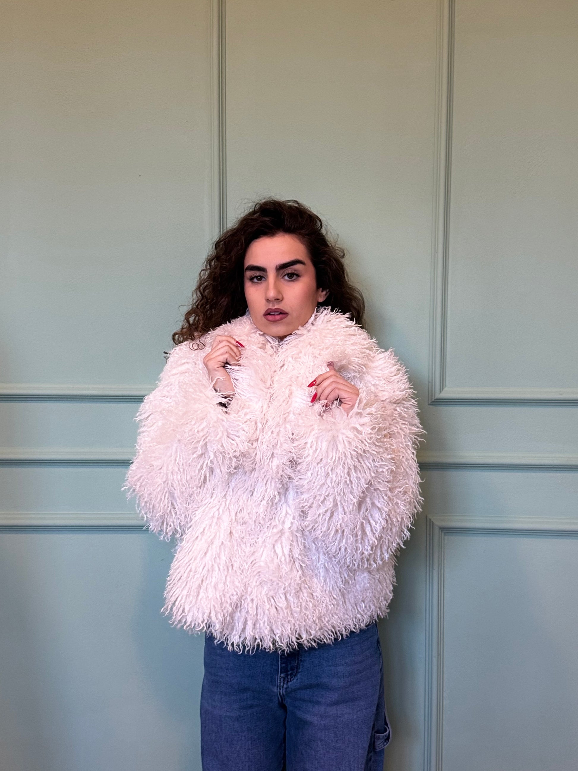 Pelliccia Mongolia collo sciallato