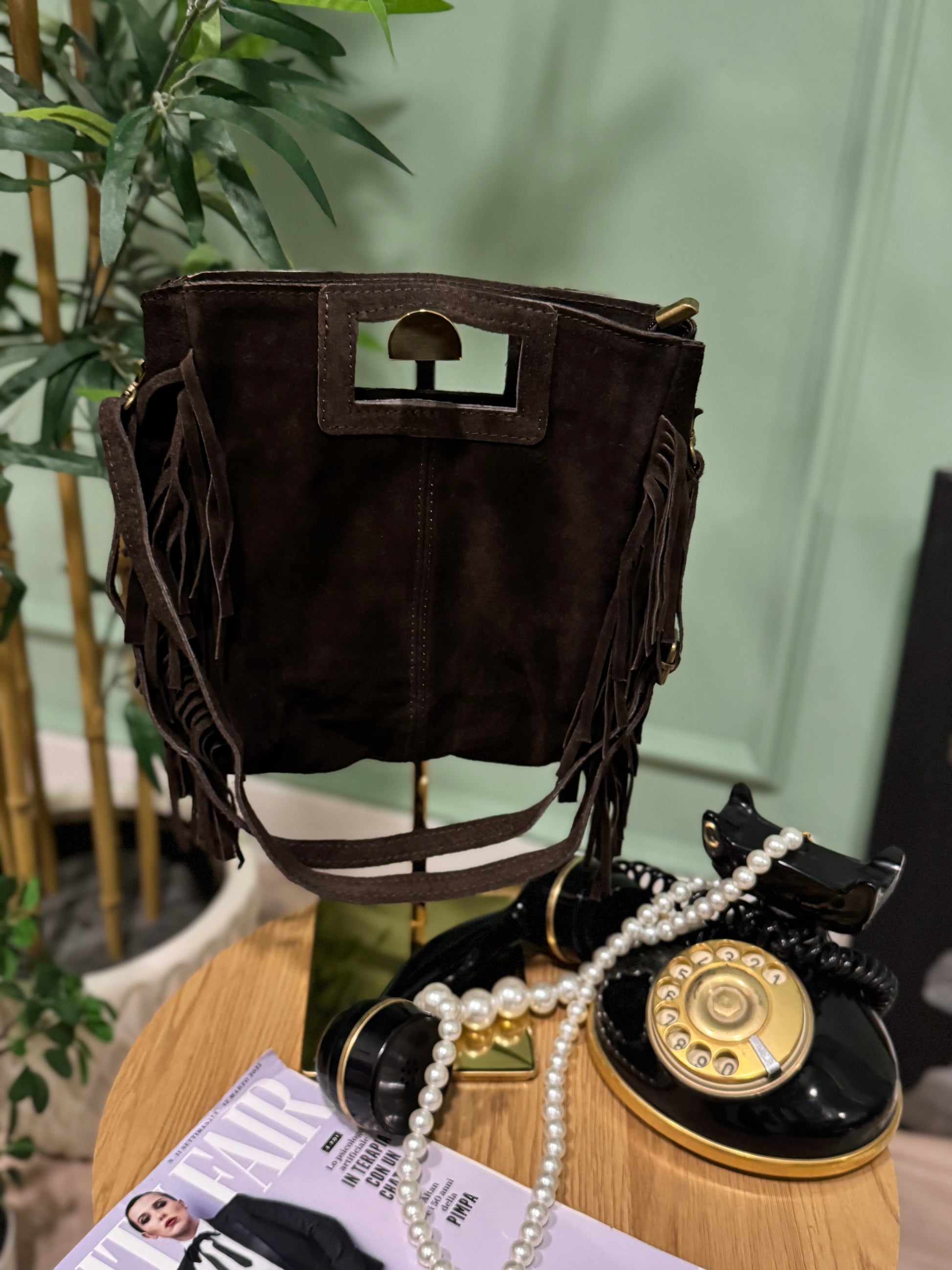 Bag Layla frange vera pelle