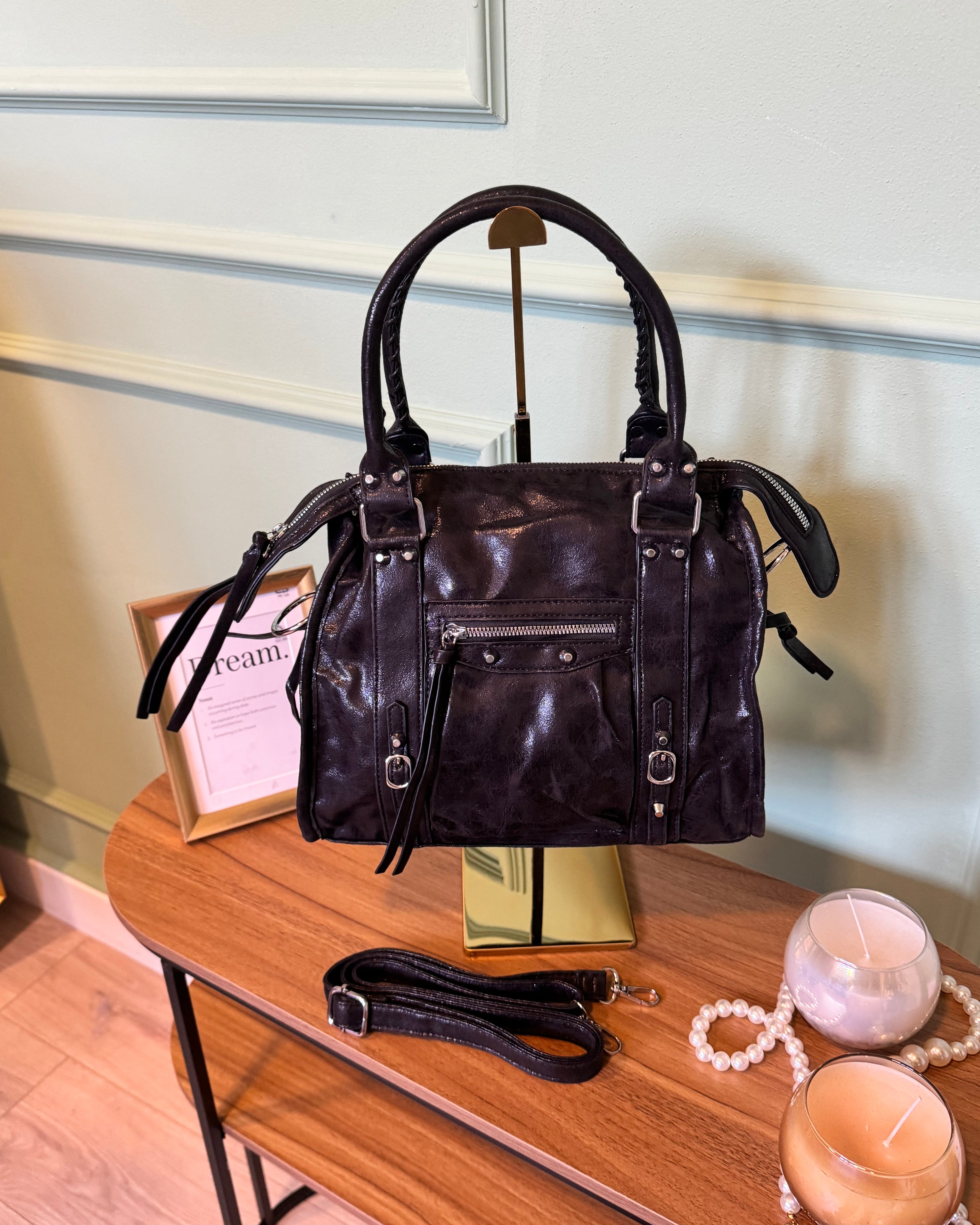 Bag Amalié big dettaglio argento