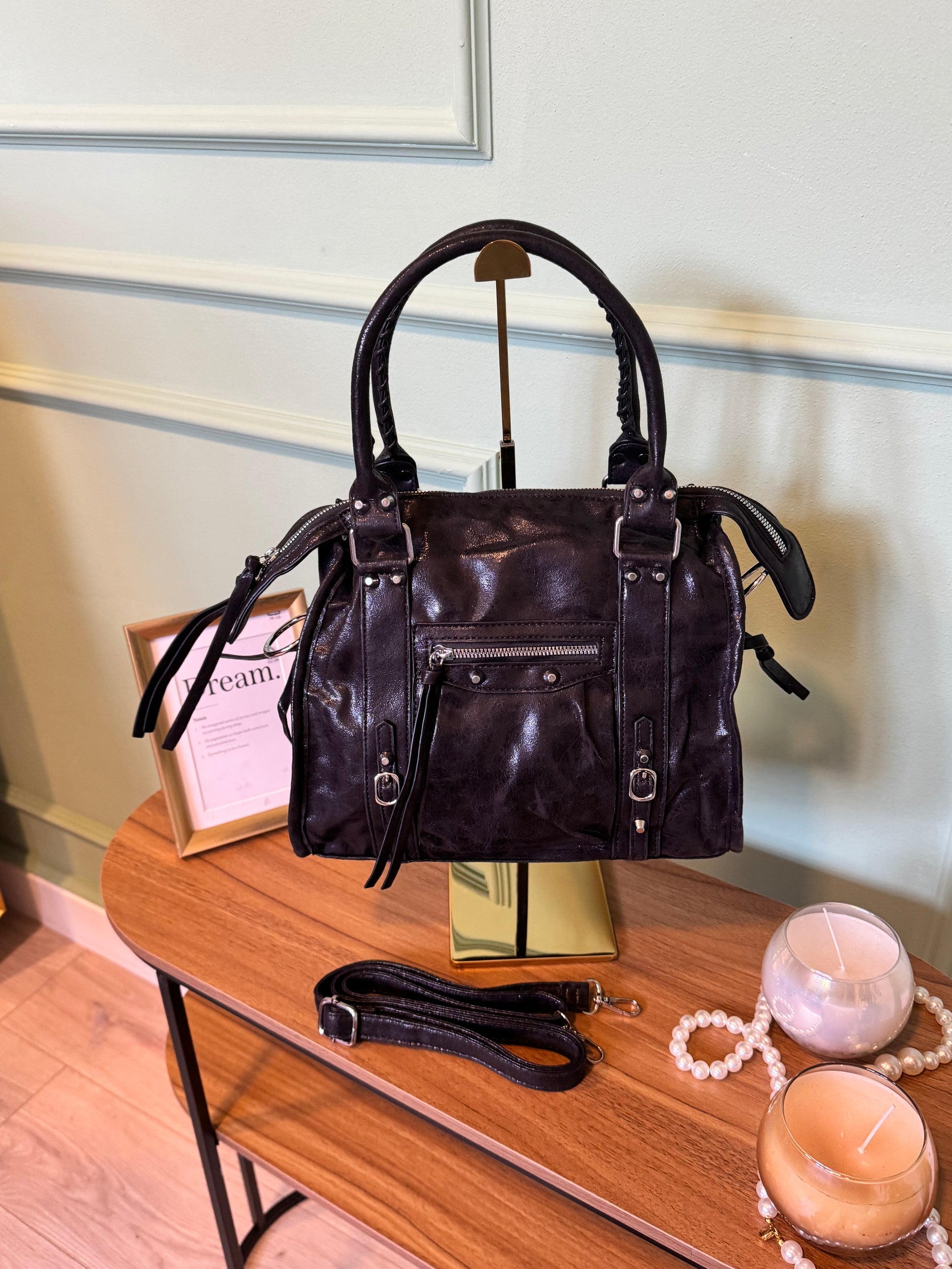 Bag Amalié big dettaglio argento
