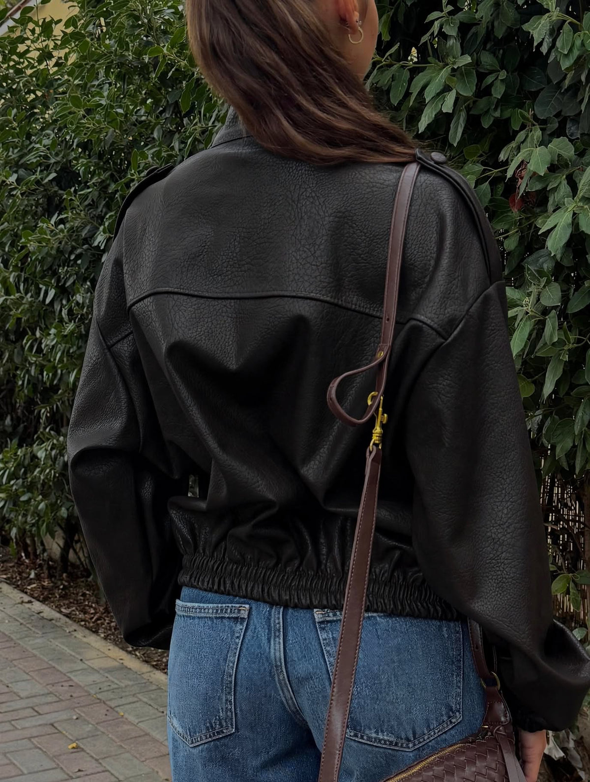Bomber minimal collo alto