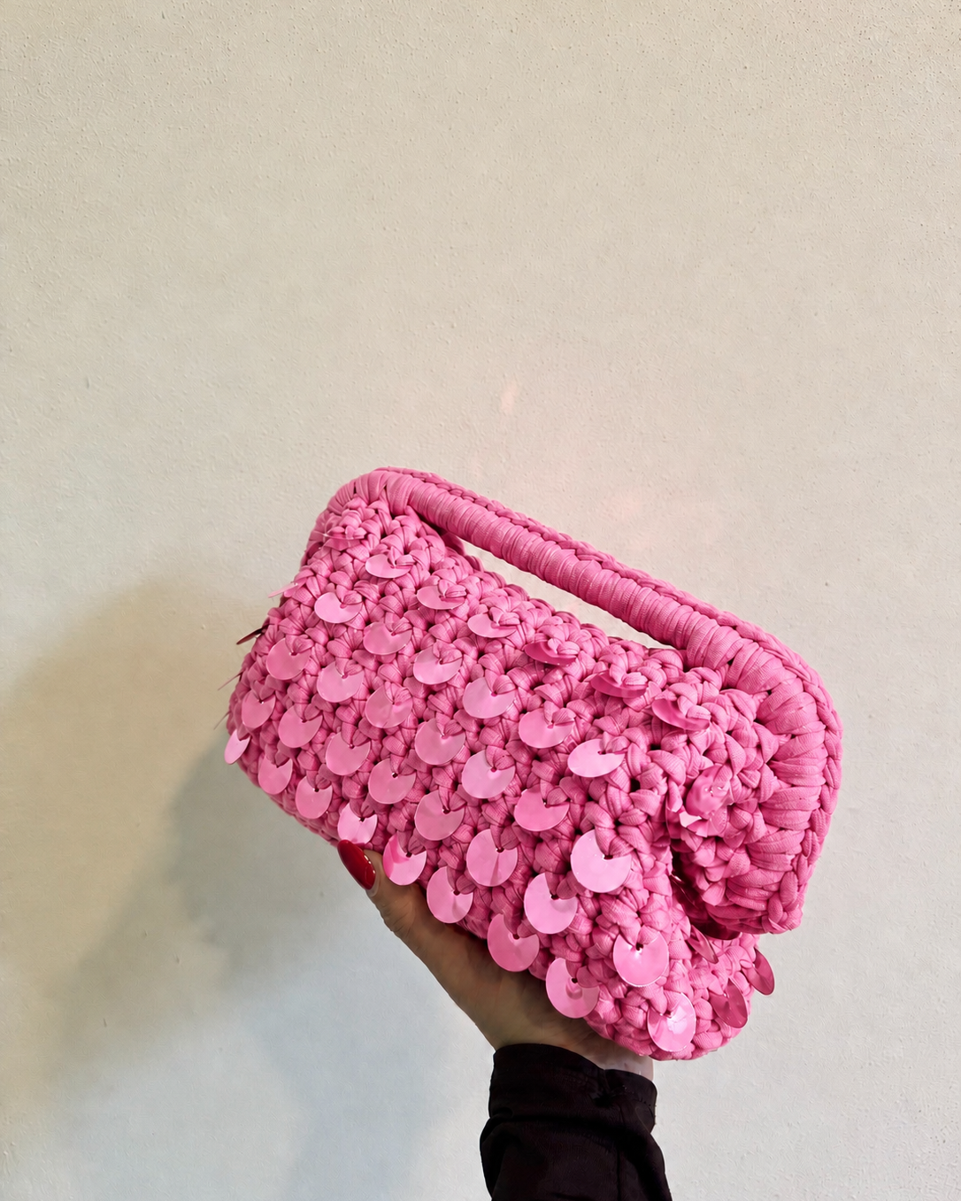 Pasticcino rosa Barbie Medium paillettes oleografiche