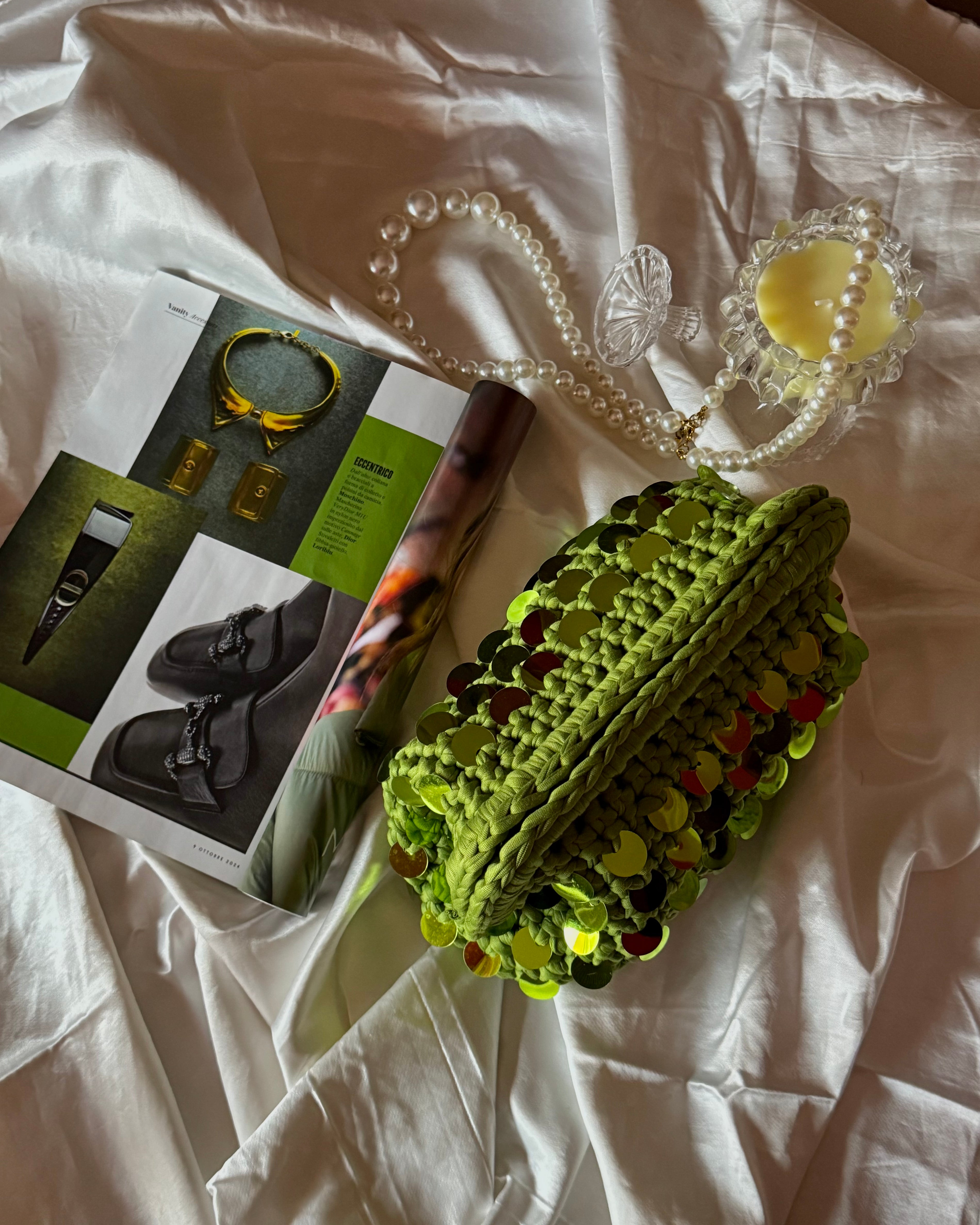 Pasticcino medium verde paillettes