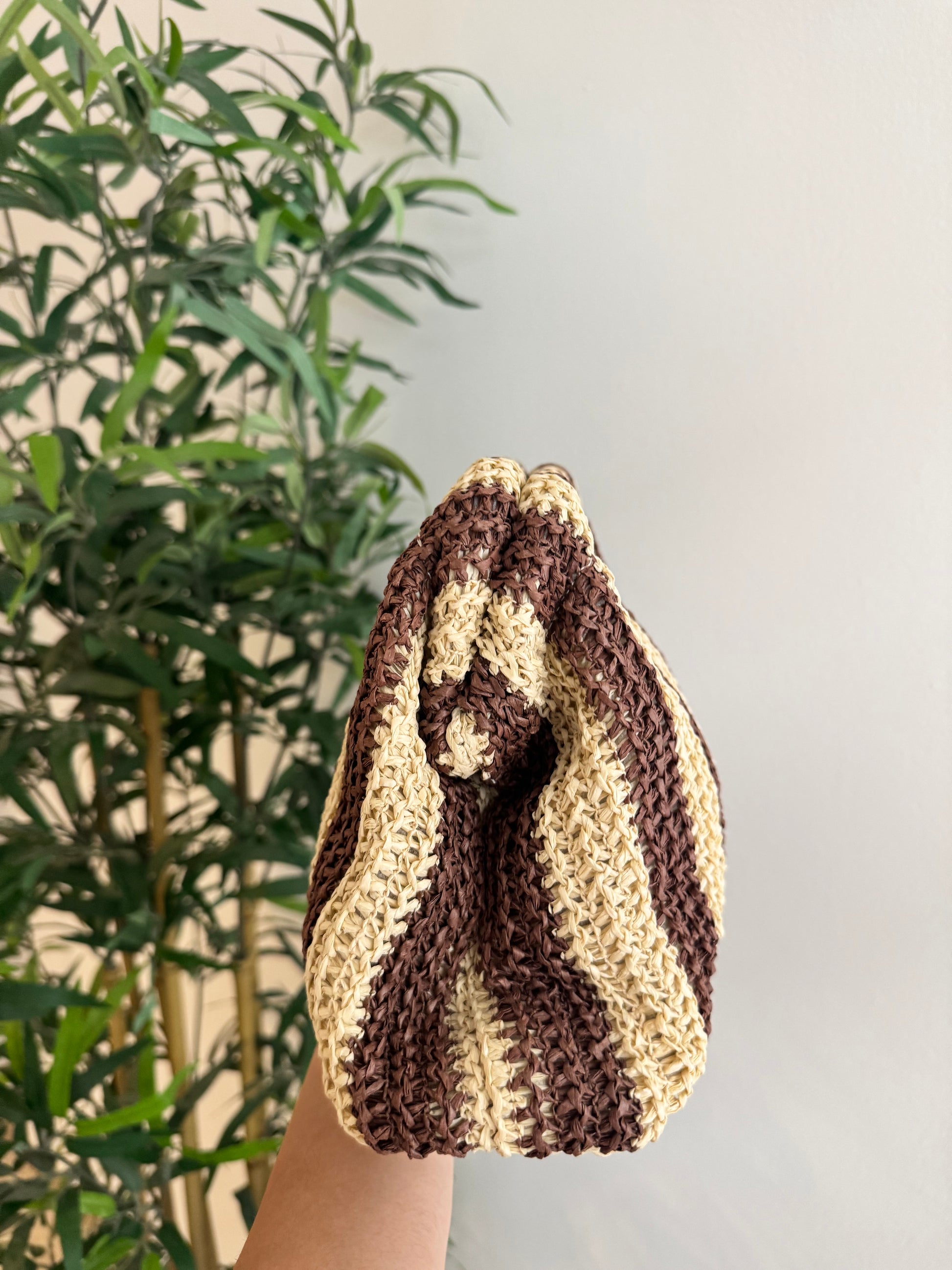 Clutch bicolor rafia