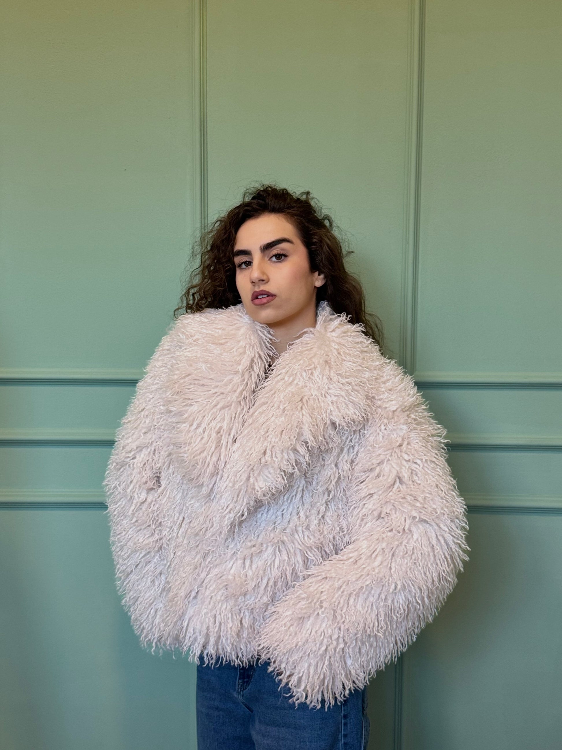 Pelliccia Mongolia collo sciallato