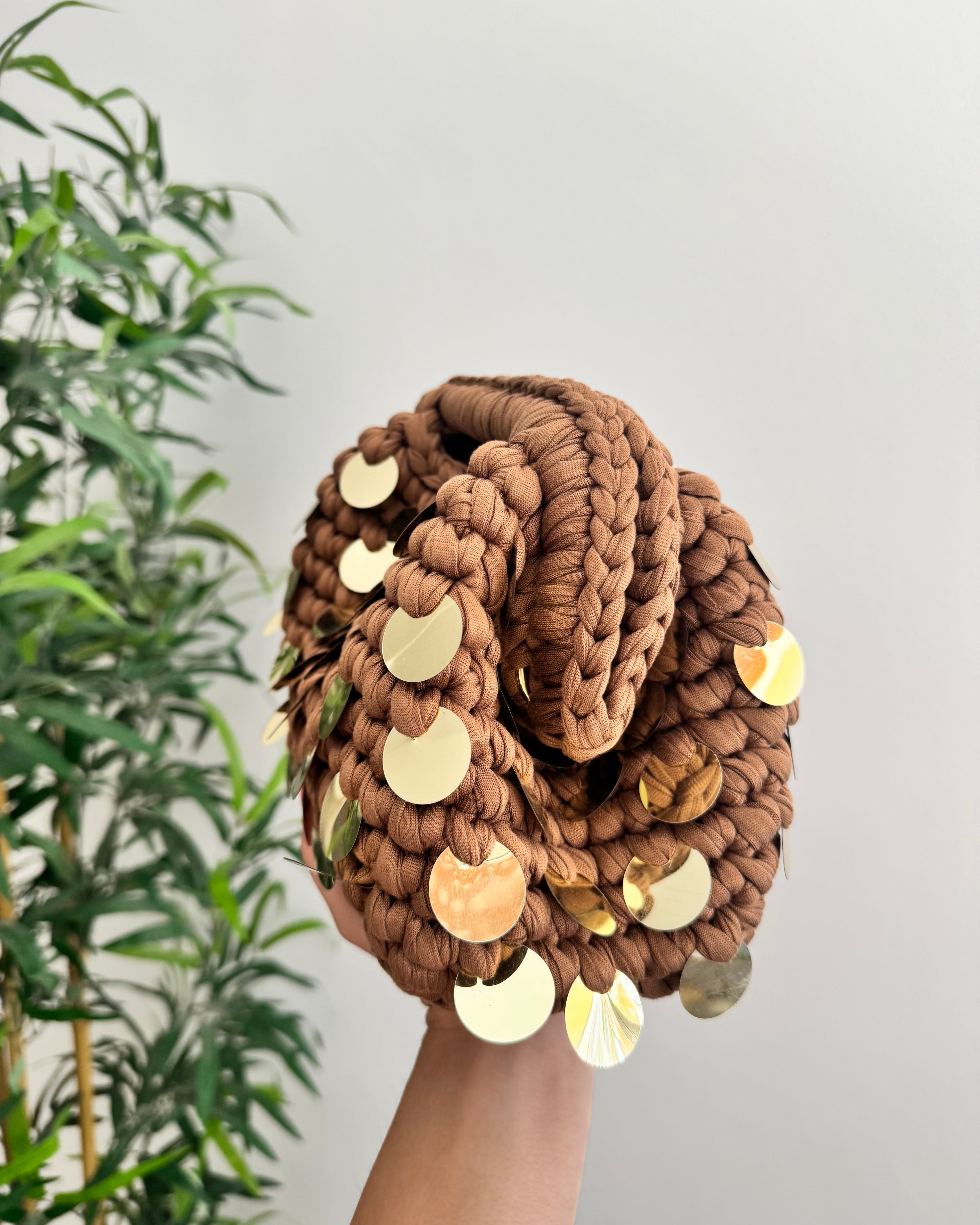Pasticcino Medium fango paillettes oro