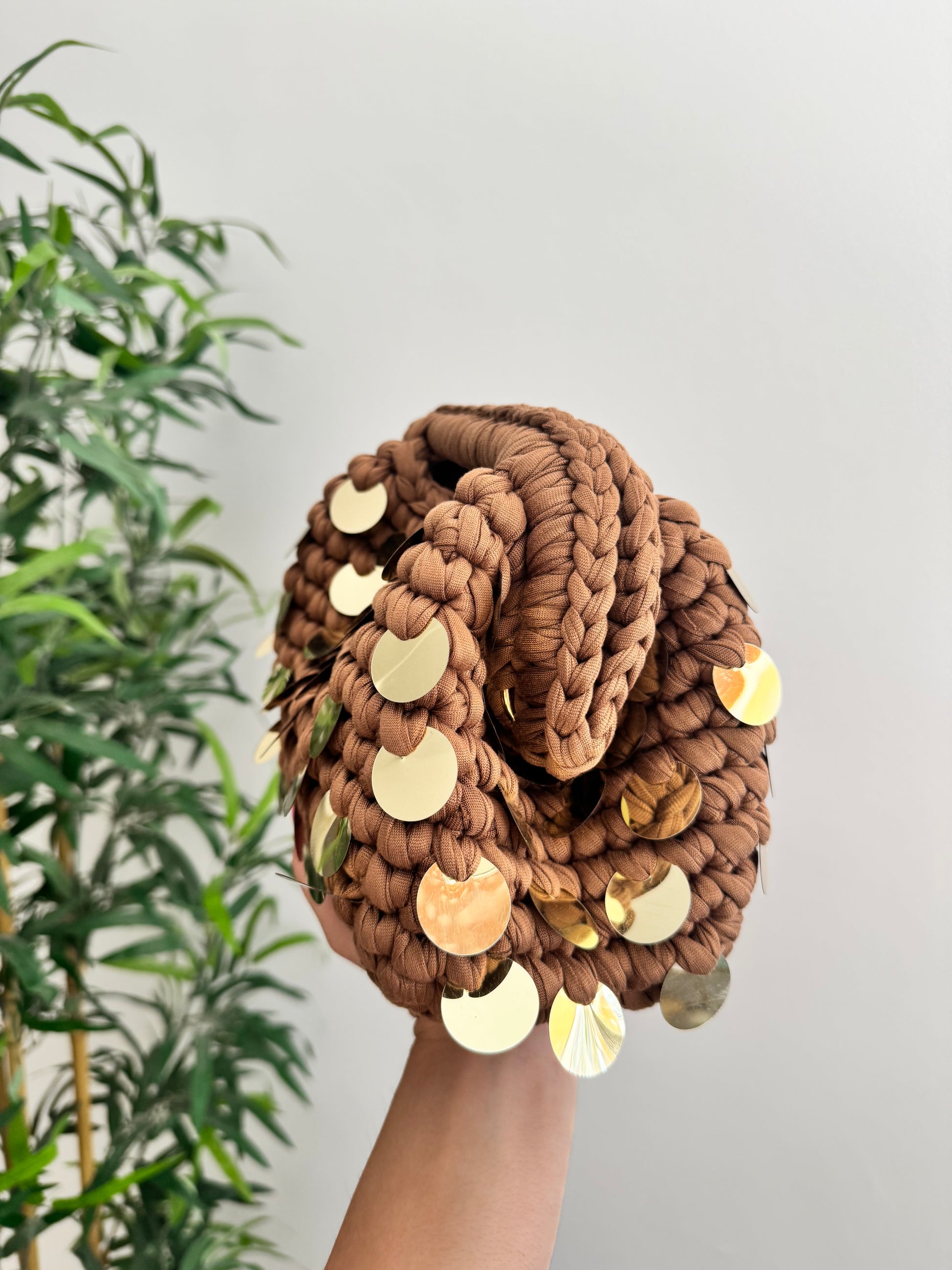 Pasticcino Medium fango paillettes oro