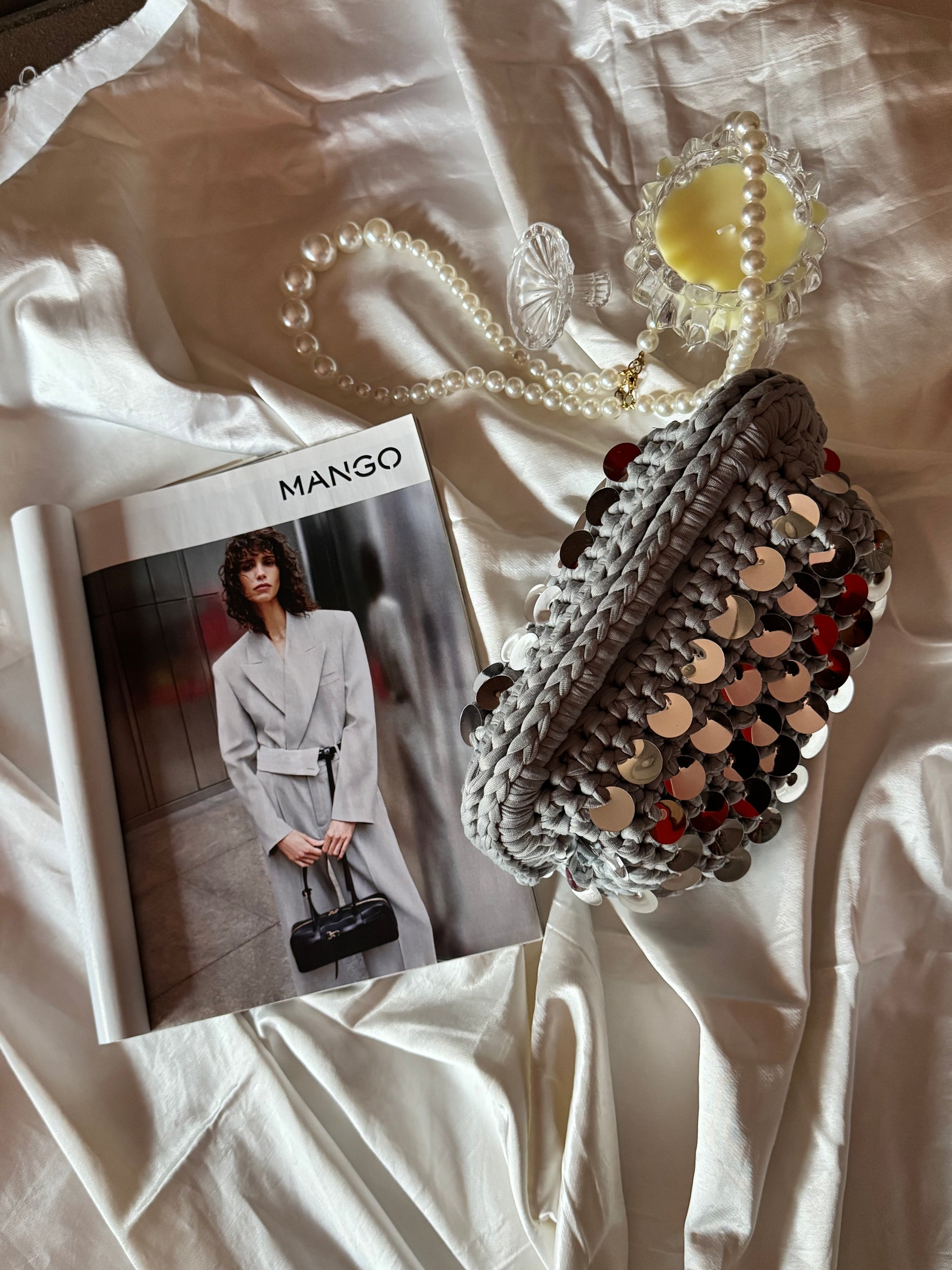 Pasticcino medium argento paillettes