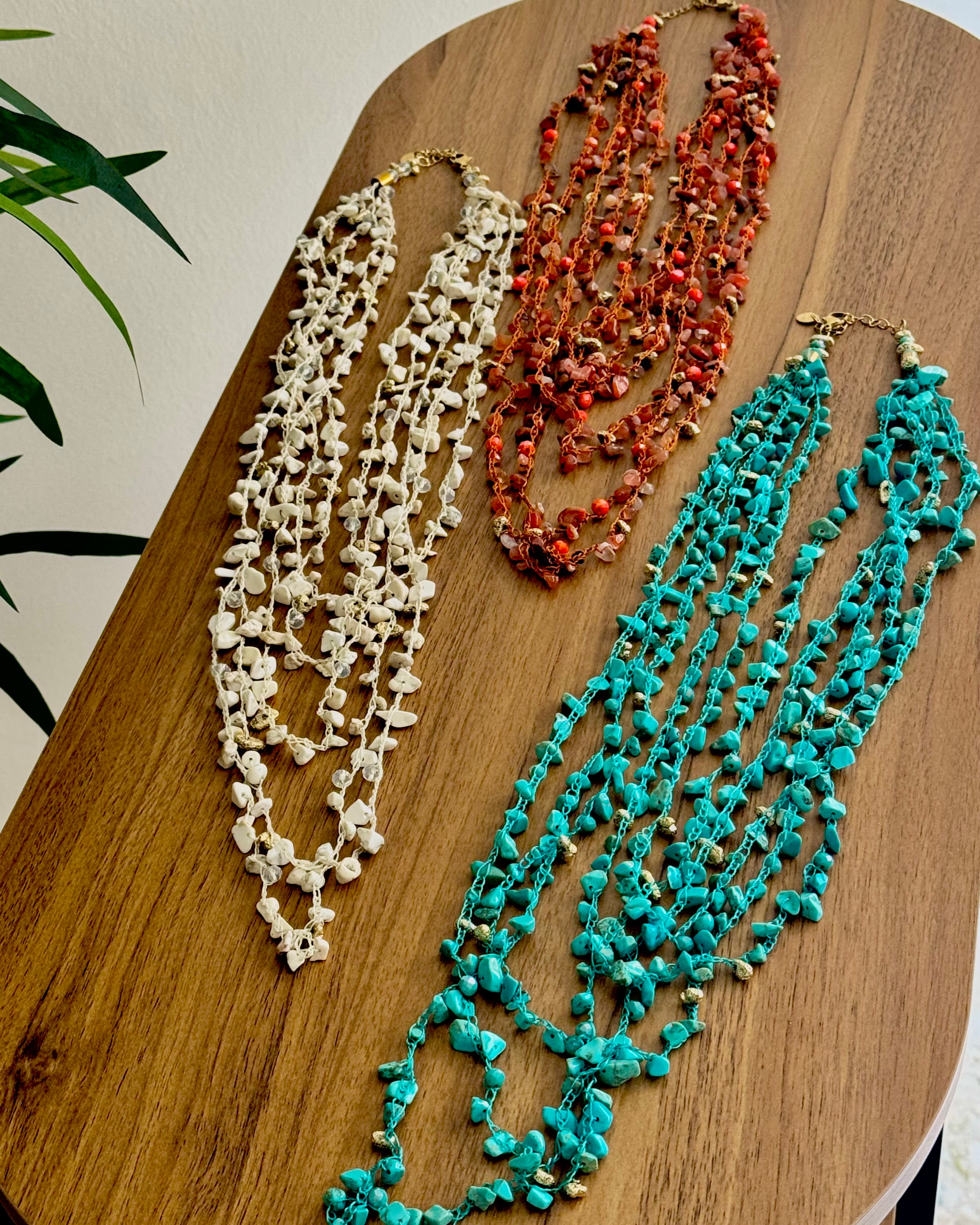 Collana crochet perle di fiume