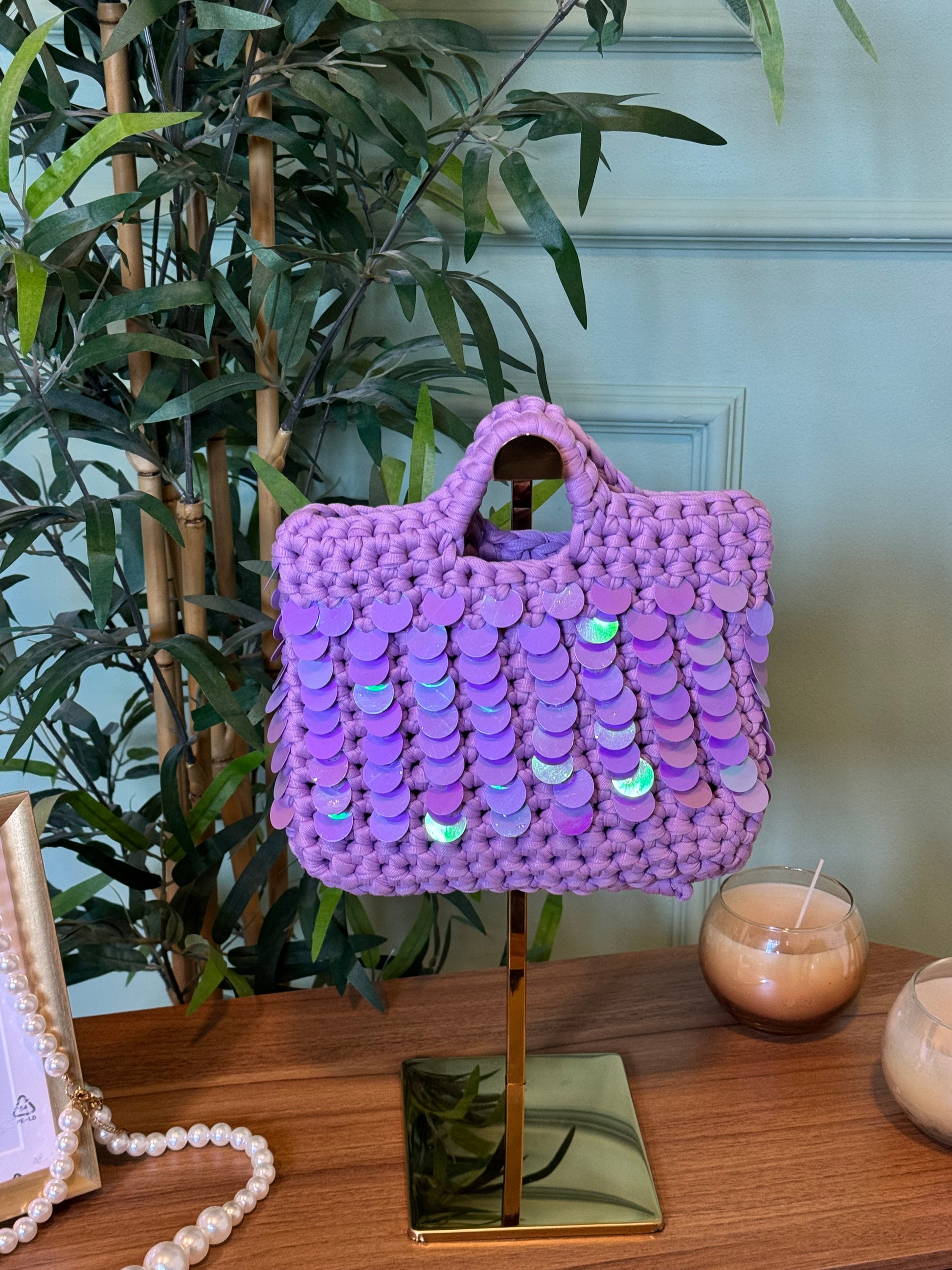 Bag Titì lilla paillettes
