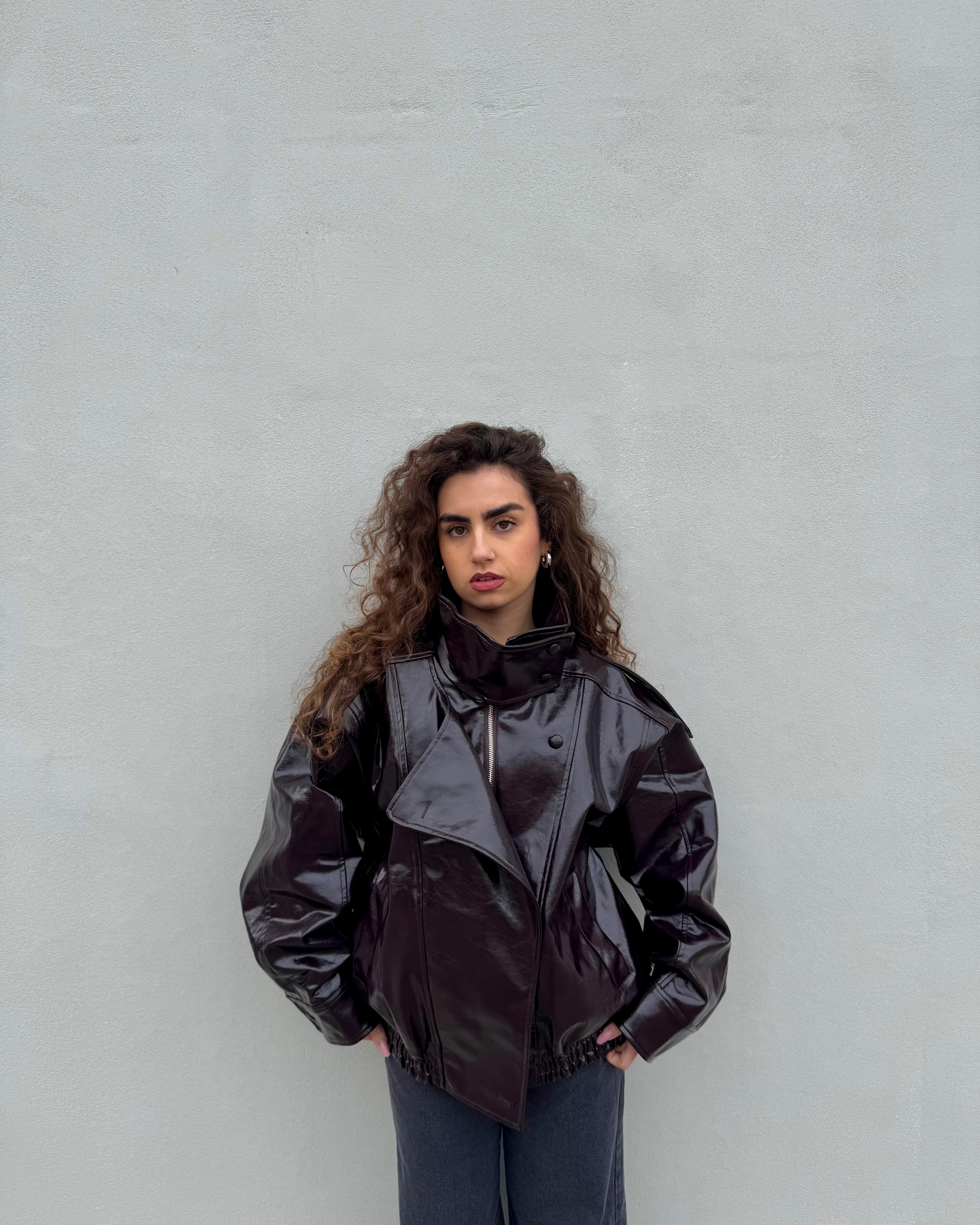 Chiodo Ecopelle Marrone