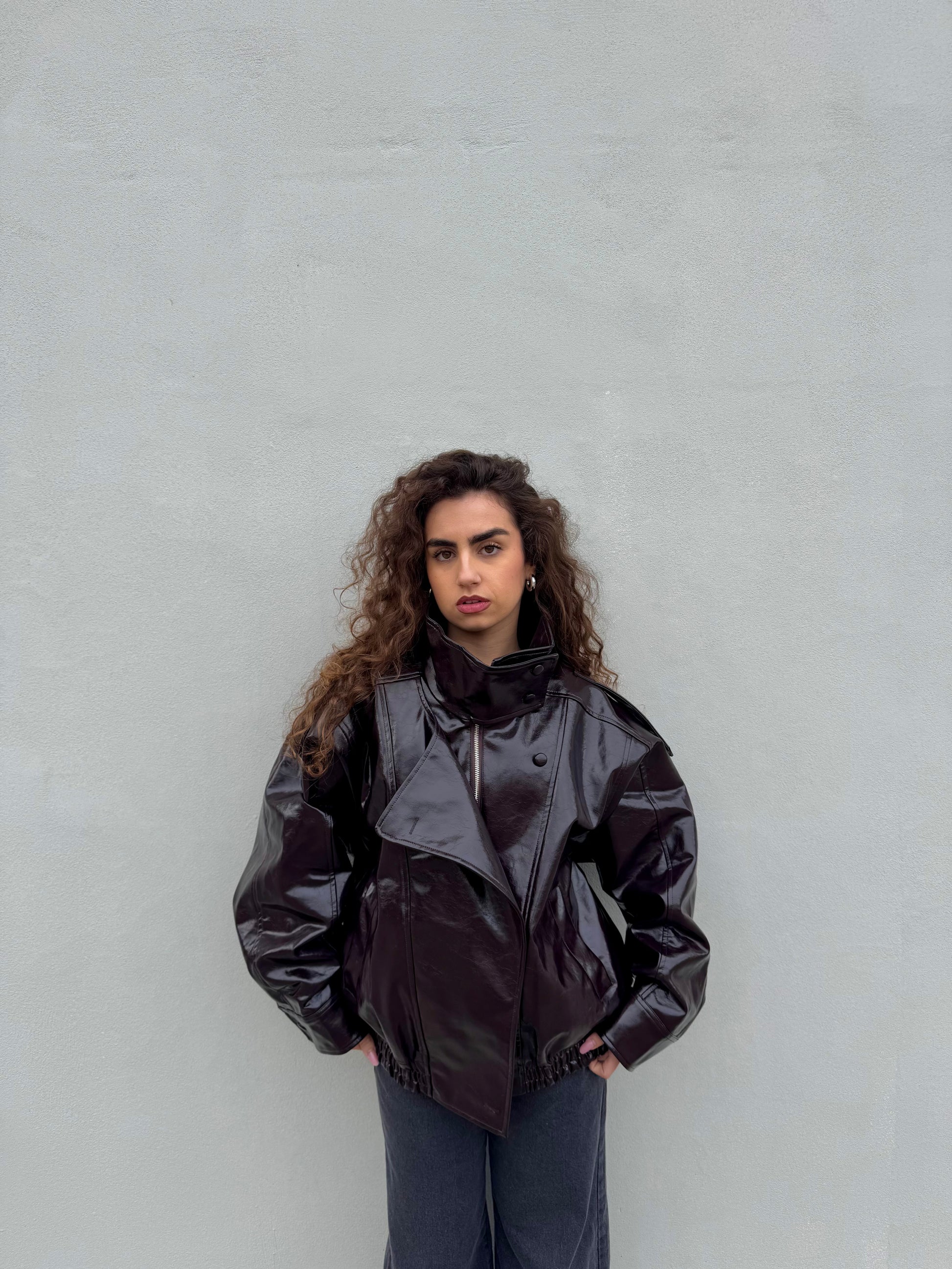 Chiodo Ecopelle Marrone