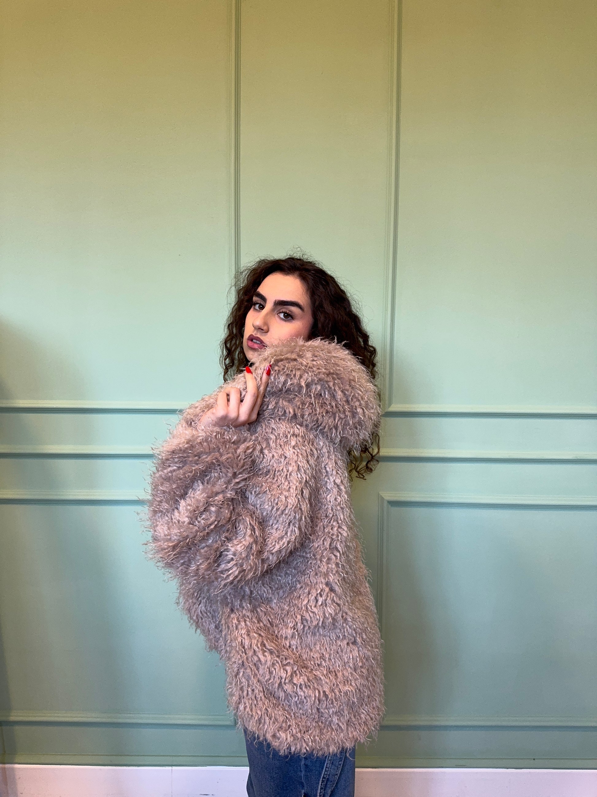 Pelliccia Mongolia con cappuccio