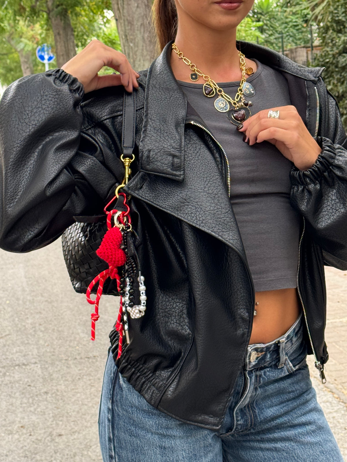 Bomber minimal collo alto